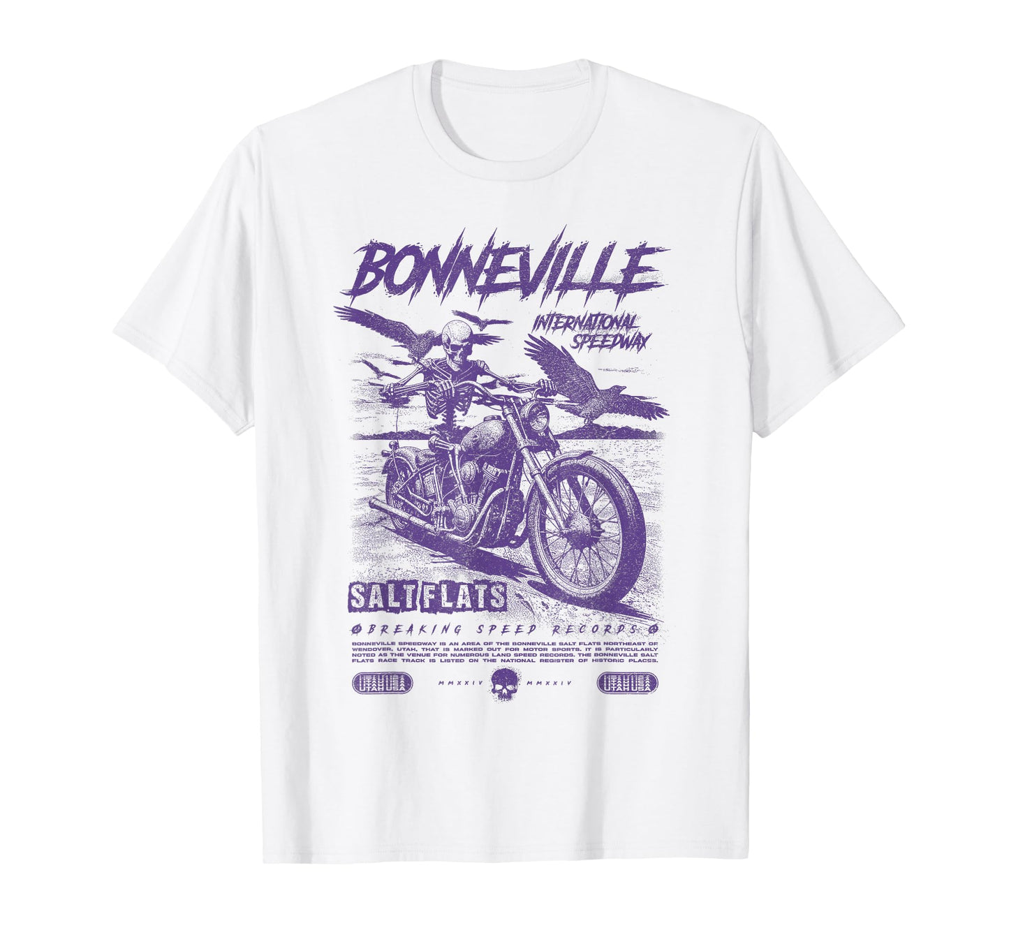 Bonneville Salt Flats Motorcycle T-Shirt - Custom Art Print Men Women - T-Shirt, Sweatshirt, Hoodie