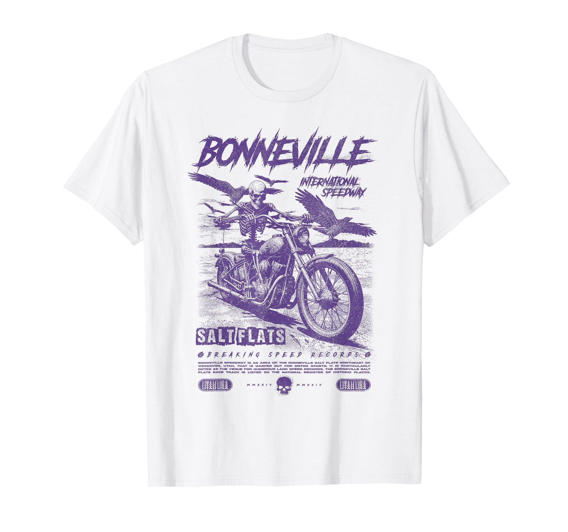Bonneville Salt Flats Motorcycle T-Shirt - Custom Art Print Men Women - T-Shirt, Sweatshirt, Hoodie
