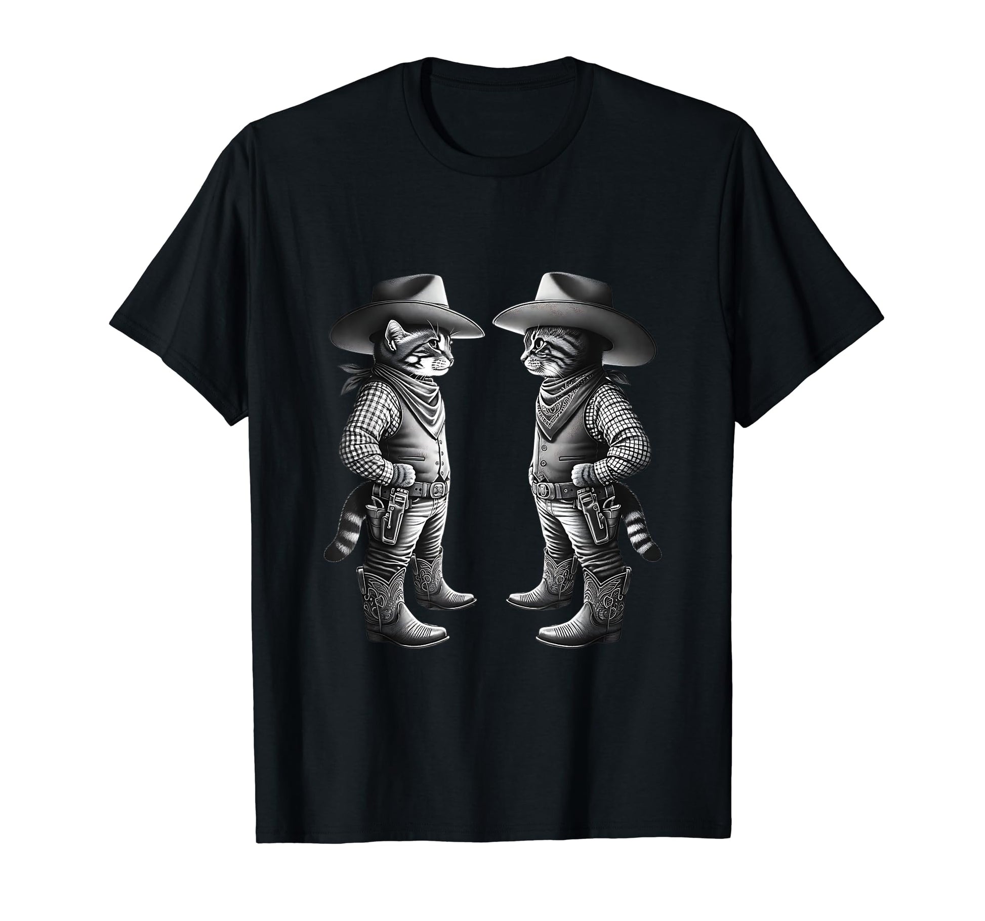 Meowdy Funny Cat Wearing Cowboy Hat T-Shirt - Novelty Apparel Unisex - T-Shirt, Sweatshirt, Hoodie