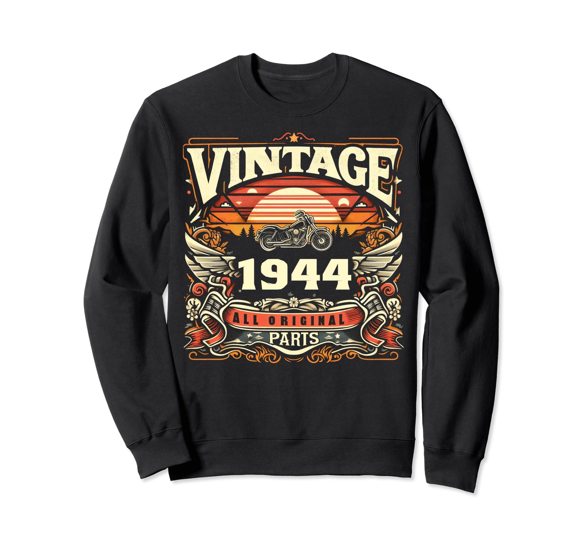 1944 Born 1944 80Th Birthday Sweatshirt - Graphic Print for Adults - T-Shirt, Sweatshirt, Hoodie