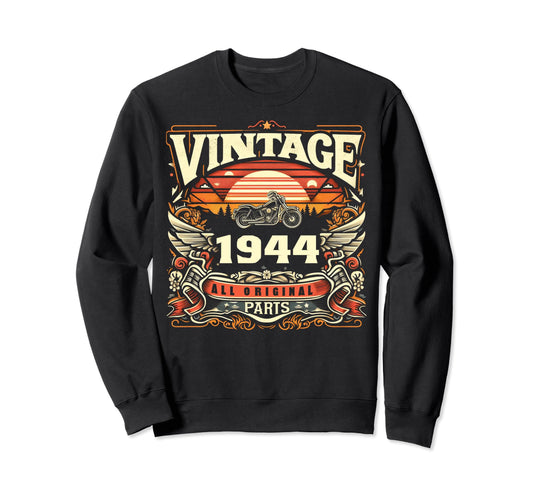 1944 Born 1944 80Th Birthday Sweatshirt - Graphic Print for Adults - T-Shirt, Sweatshirt, Hoodie