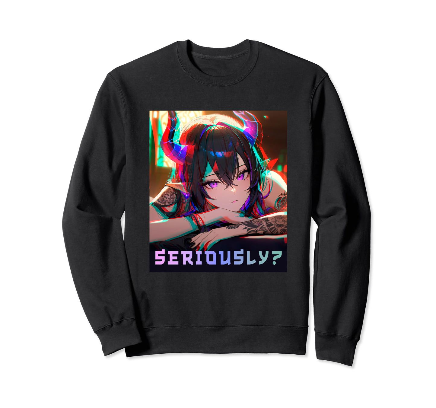 Anime Manga Glitch Vaporwave Aesthetic Sweatshirt - Trendy Graphic Unisex - T-Shirt, Sweatshirt, Hoodie
