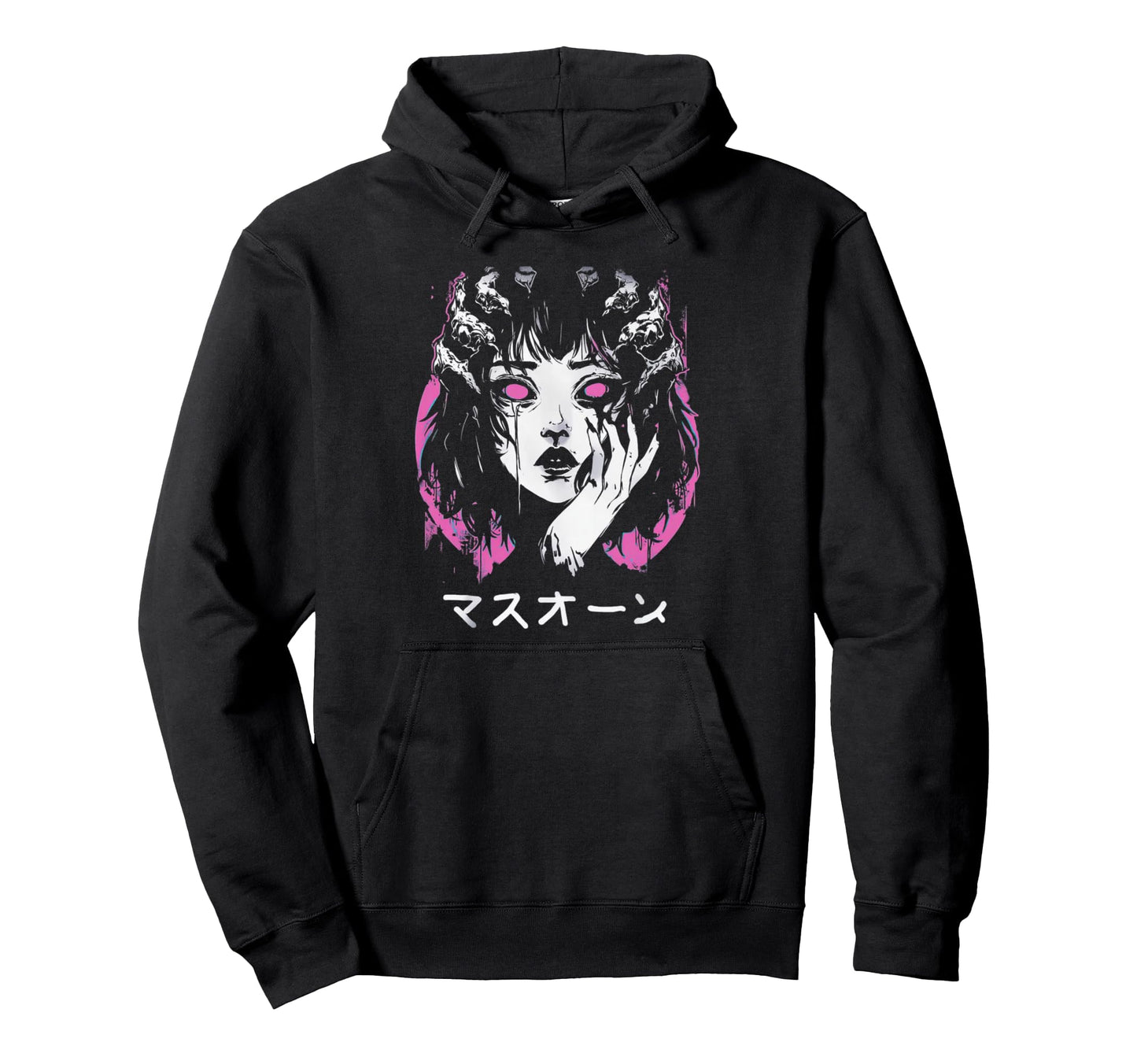 Goth Grunge Demon Anime Waifu Horror Hoodie - Streetwear Style Men Women - T-Shirt, Sweatshirt, Hoodie