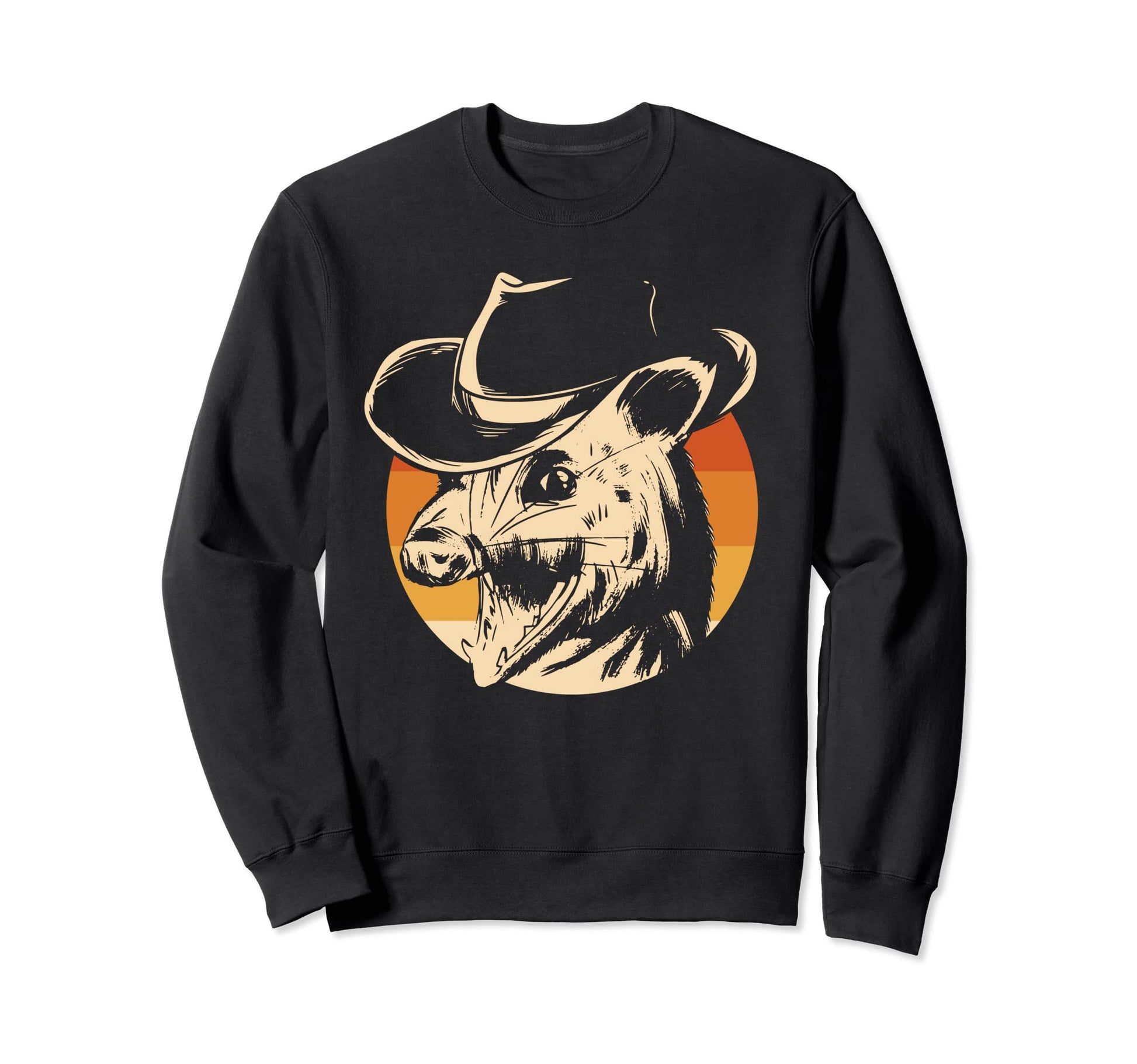 Opossum Cowboy Hat Funny Possum Sweatshirt - Unique Graphic Unisex - T-Shirt, Sweatshirt, Hoodie