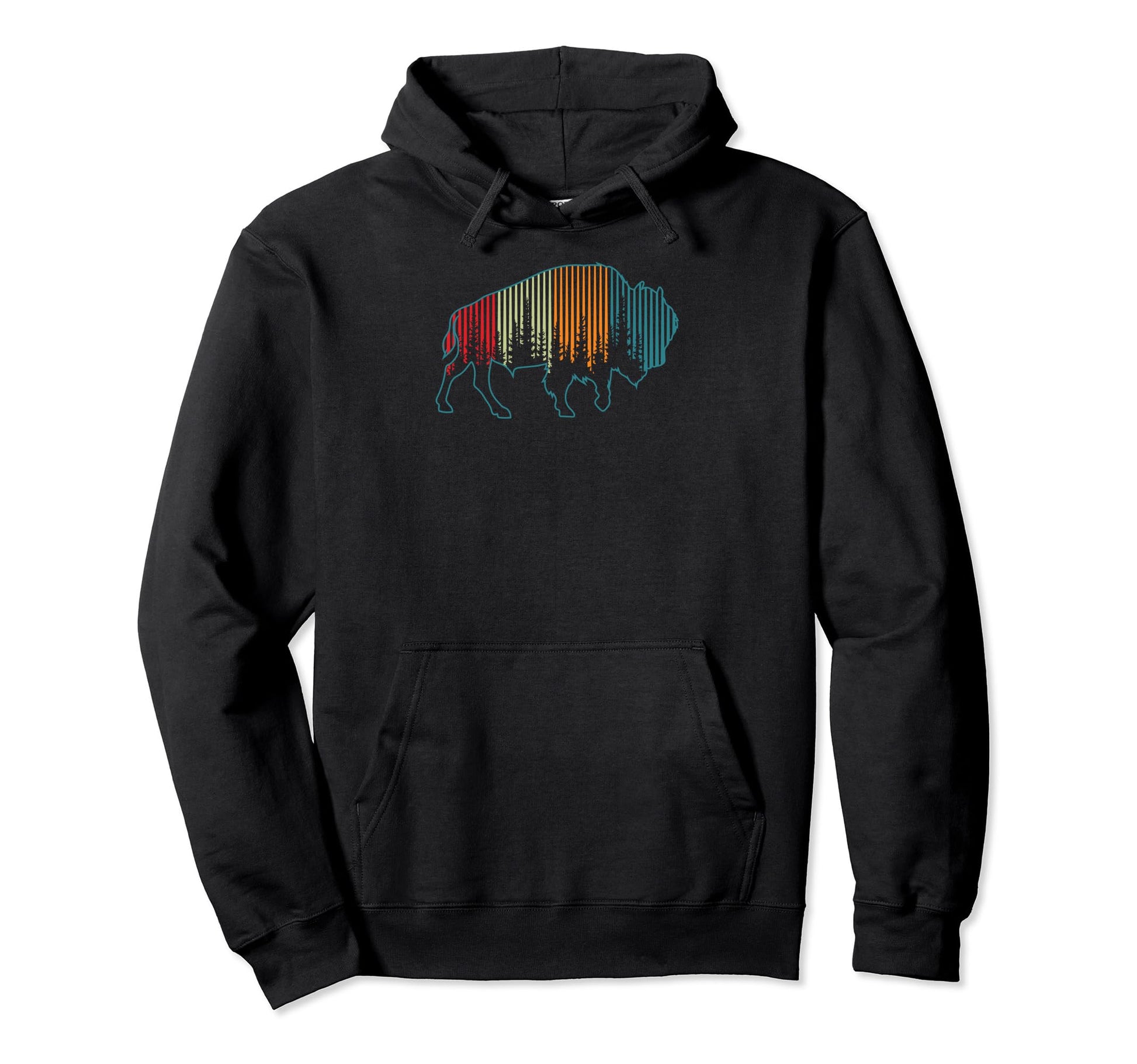 Bison American Buffalo National Park Hoodie - Minimalist Print for Adults - T-Shirt, Sweatshirt, Hoodie