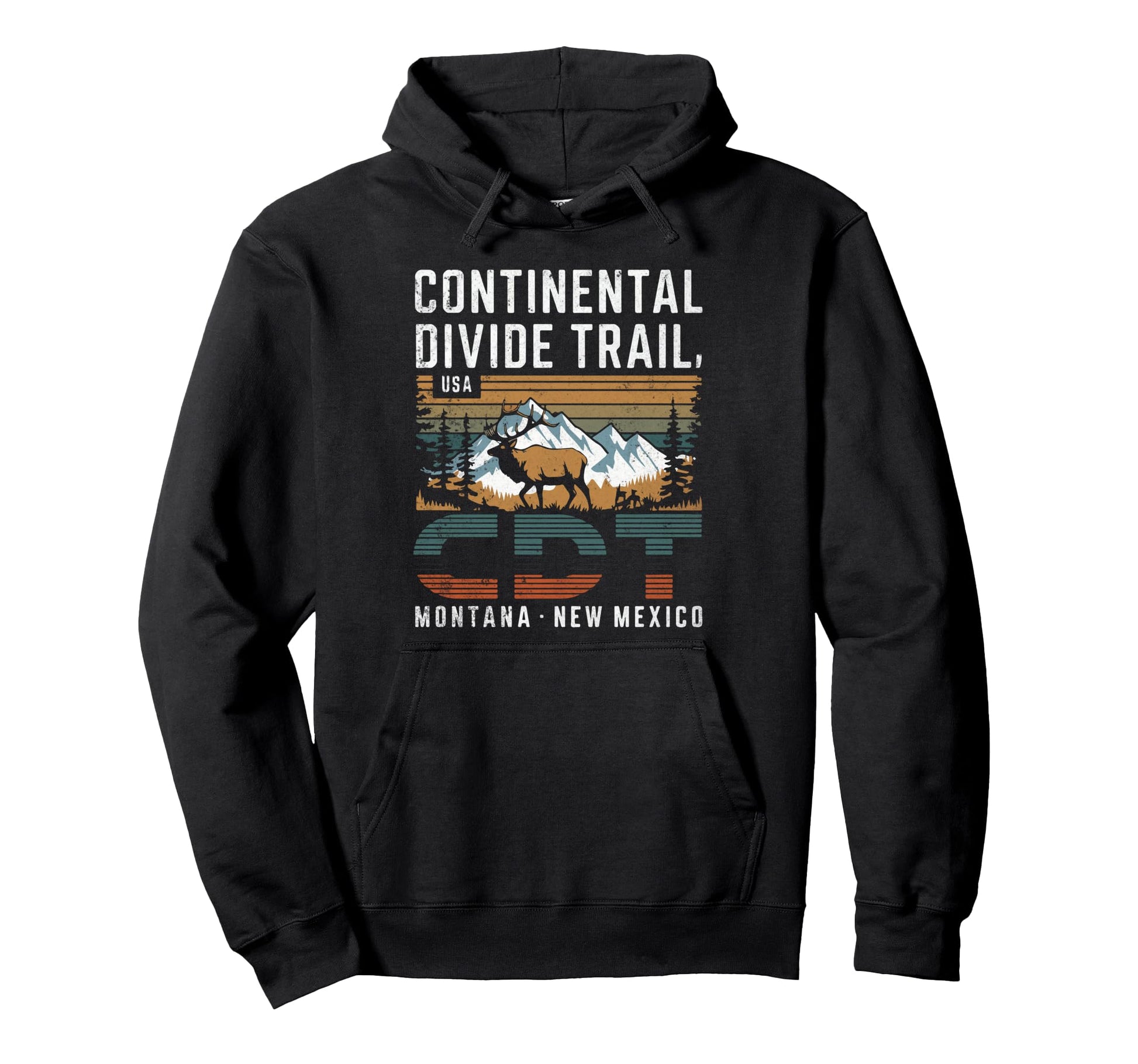 Continental Divide Trail Cdt Mountain Elk Hoodie - Trendy Graphic Men Women - T-Shirt, Sweatshirt, Hoodie