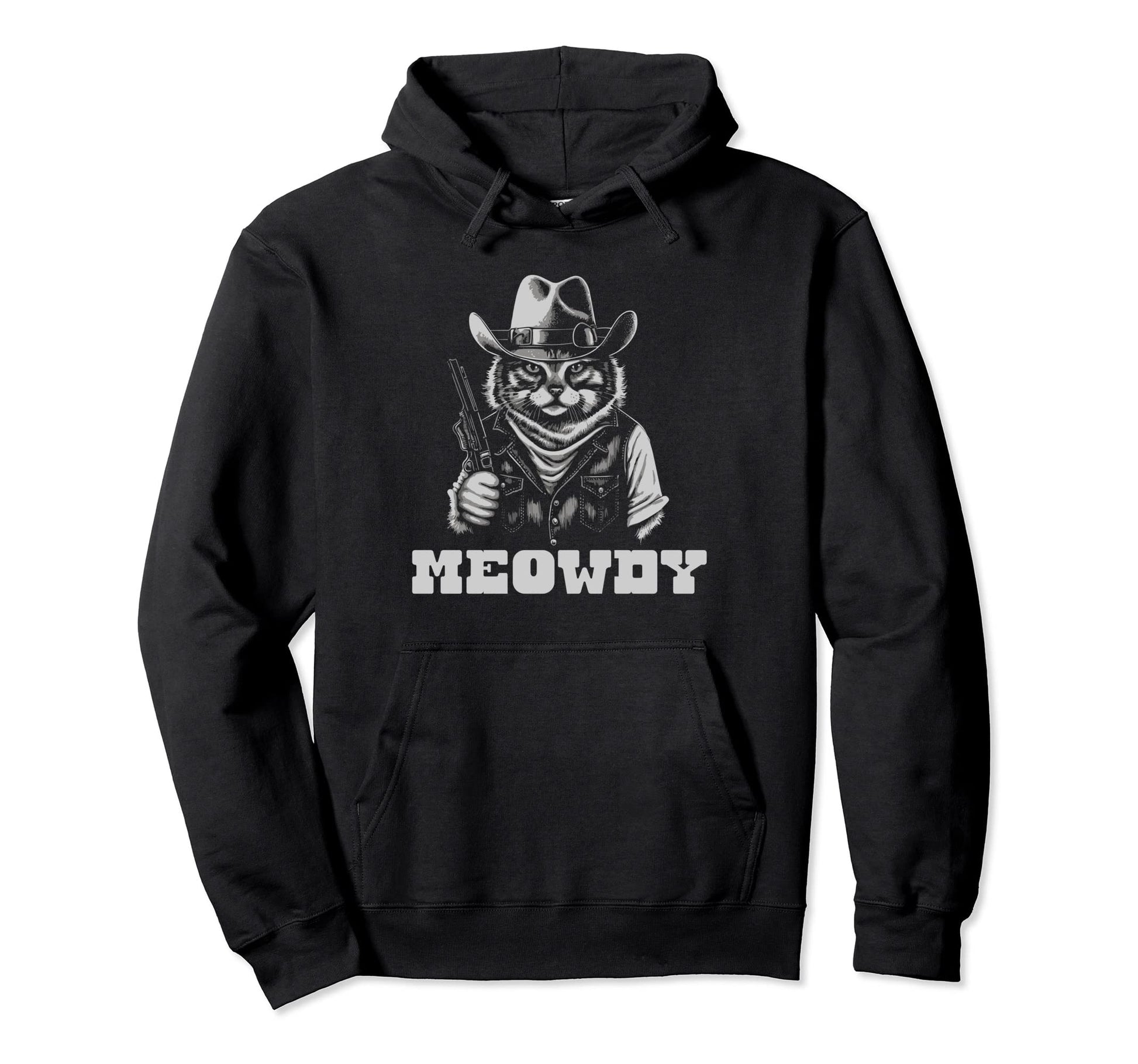 Meowdy Outlaw Funny Country Music Cat Hoodie - Streetwear Style Men Women - T-Shirt, Sweatshirt, Hoodie
