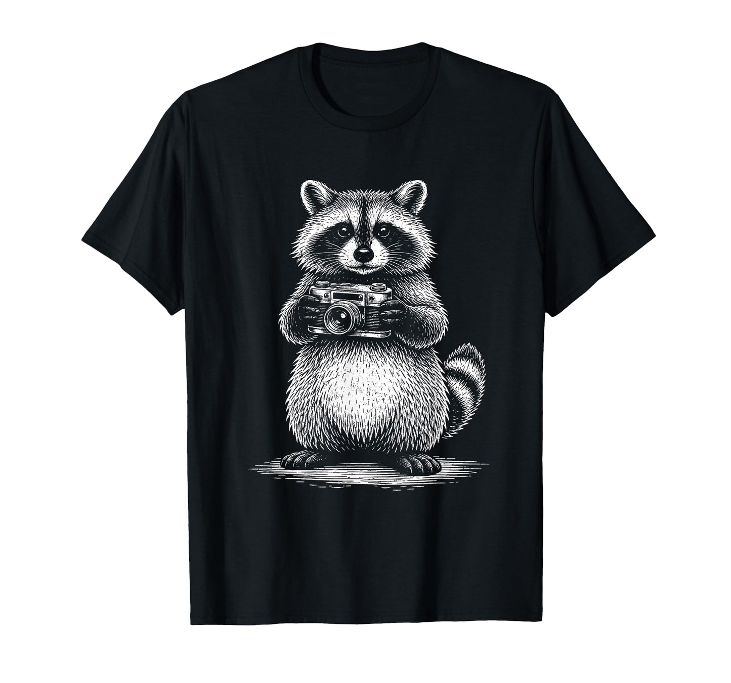 Raccoon Photographer Camera T-Shirt - Trendy Graphic for Adults - T-Shirt, Sweatshirt, Hoodie