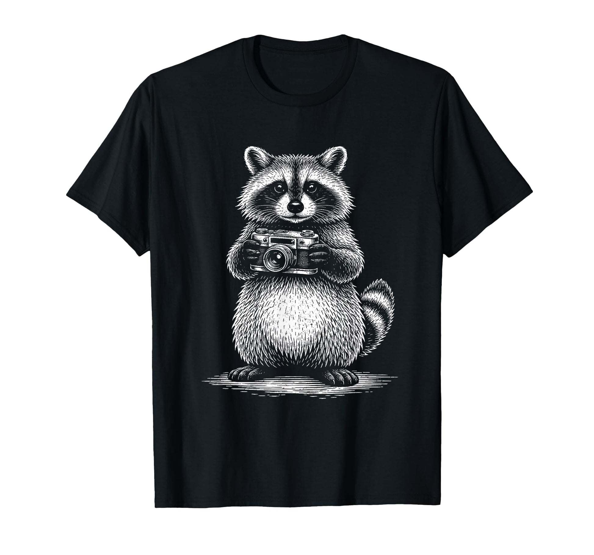 Raccoon Photographer Camera T-Shirt - Trendy Graphic for Adults - T-Shirt, Sweatshirt, Hoodie