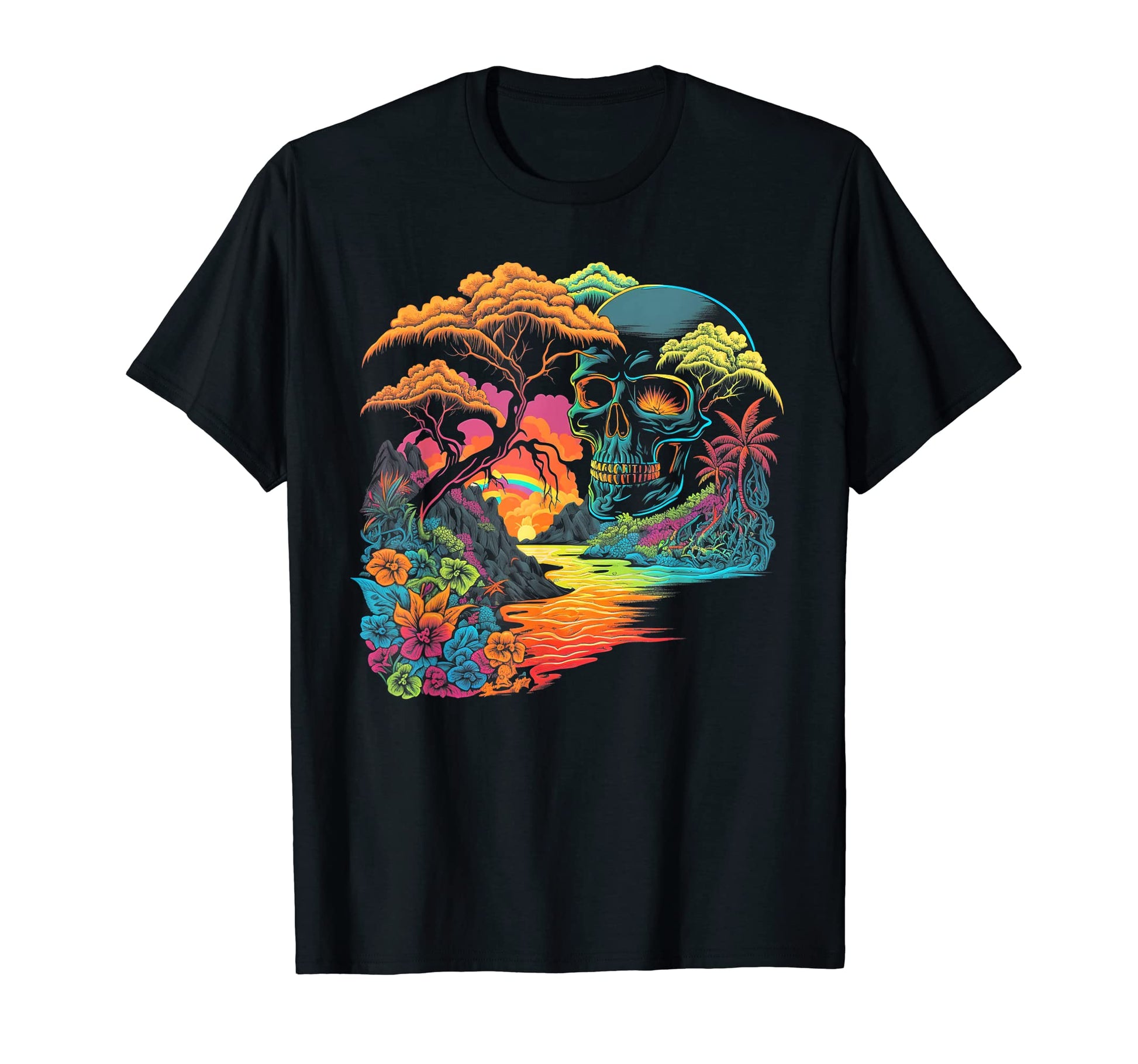 Palm Tree Tropical 80S Beach 70S T-Shirt - Minimalist Print Men Women - T-Shirt, Sweatshirt, Hoodie
