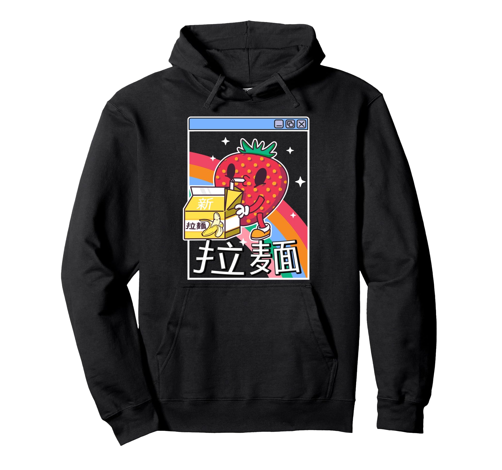 Strawberry Milk Carton Kawaii Hoodie - Minimalist Print Men Women - T-Shirt, Sweatshirt, Hoodie