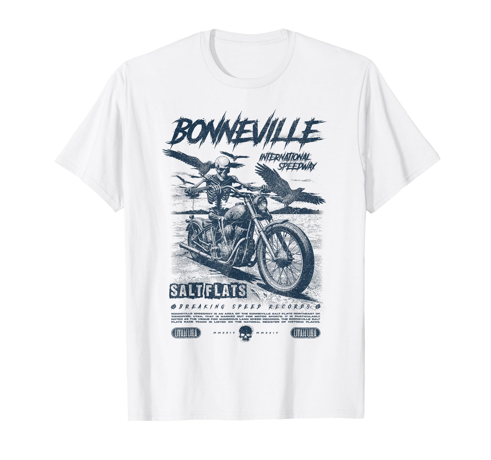 Bonneville Salt Flats Motorcycle T-Shirt - Aesthetic Graphic Men Women - T-Shirt, Sweatshirt, Hoodie