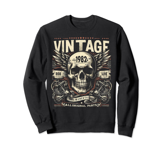 1982 Born 1982 Birthday Skull Sweatshirt - Casual Everyday Wear for Adults - T-Shirt, Sweatshirt, Hoodie