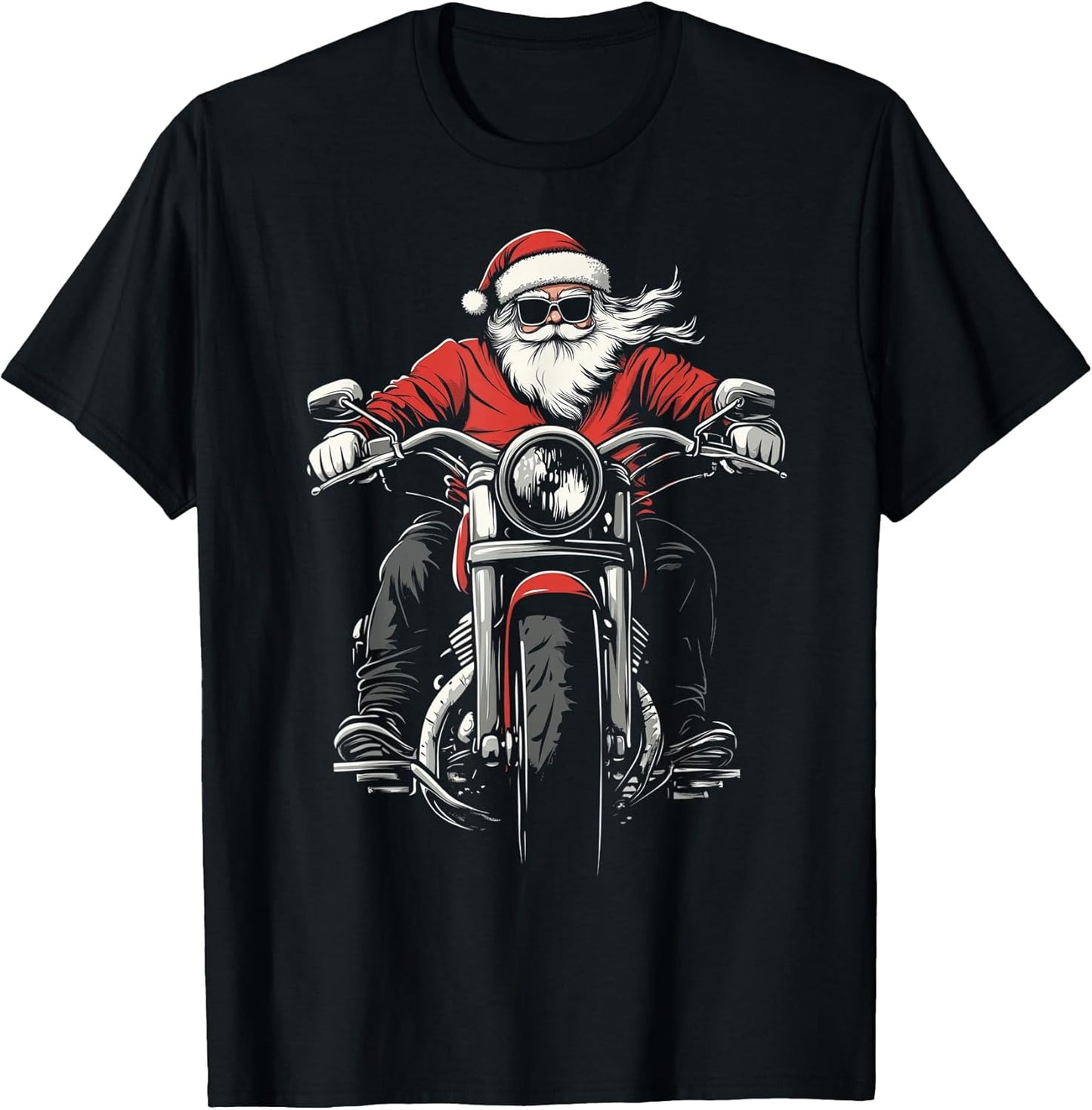 Santa Claus On Motorcycle Biker Christmas Gifts - Adult & Kids T-Shirts, Sweatshirts & Hoodies apparel design preview 1