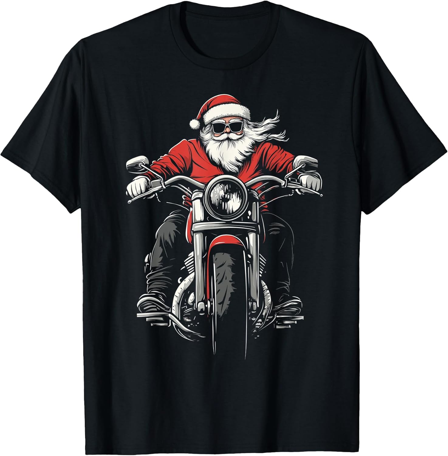 Santa Claus On Motorcycle Biker Christmas Gifts - Adult & Kids T-Shirts, Sweatshirts & Hoodies apparel design preview 1