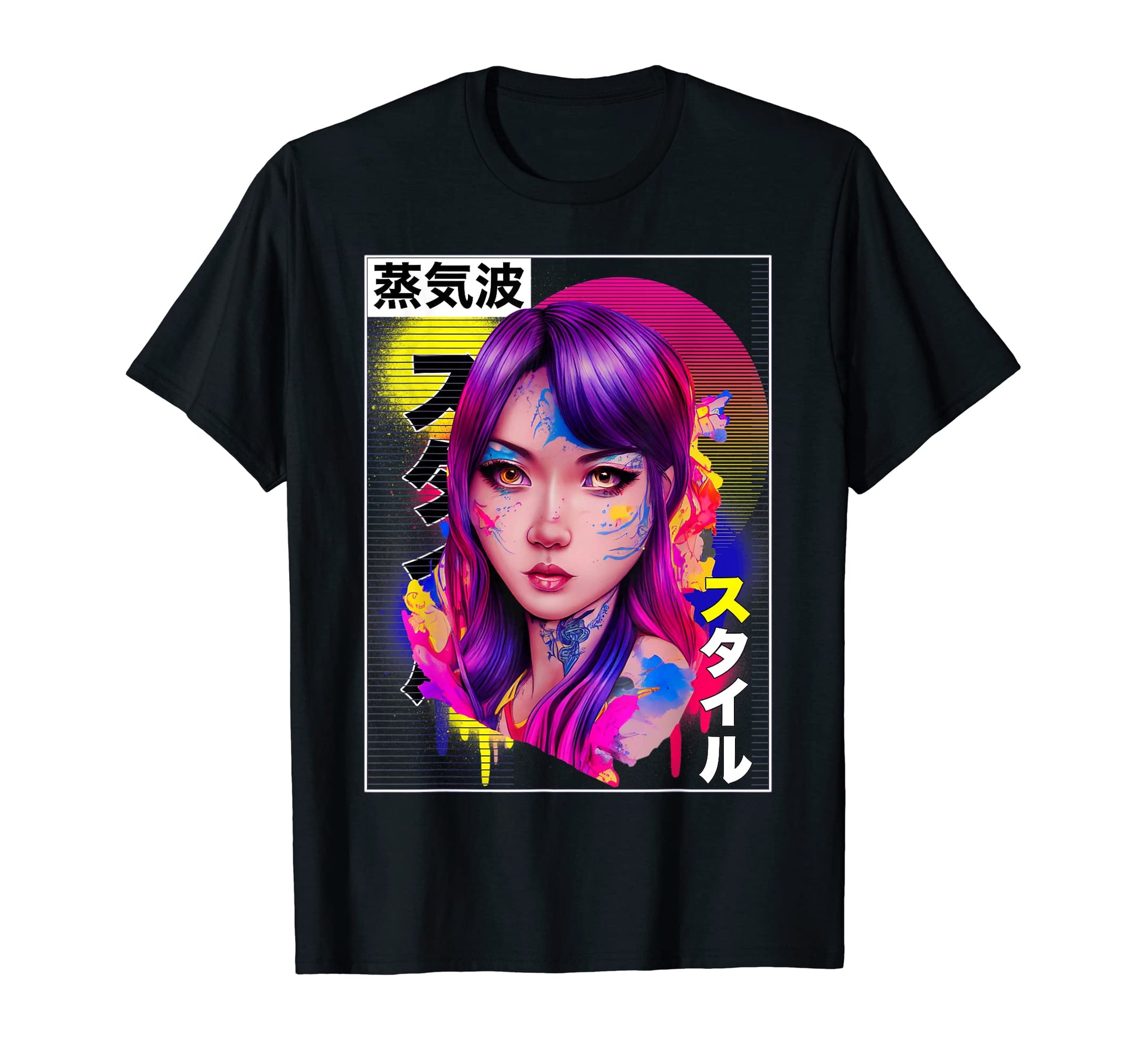 Japanese Vaporwave Aesthetic Colorful T-Shirt - Custom Art Print Men Women - T-Shirt, Sweatshirt, Hoodie