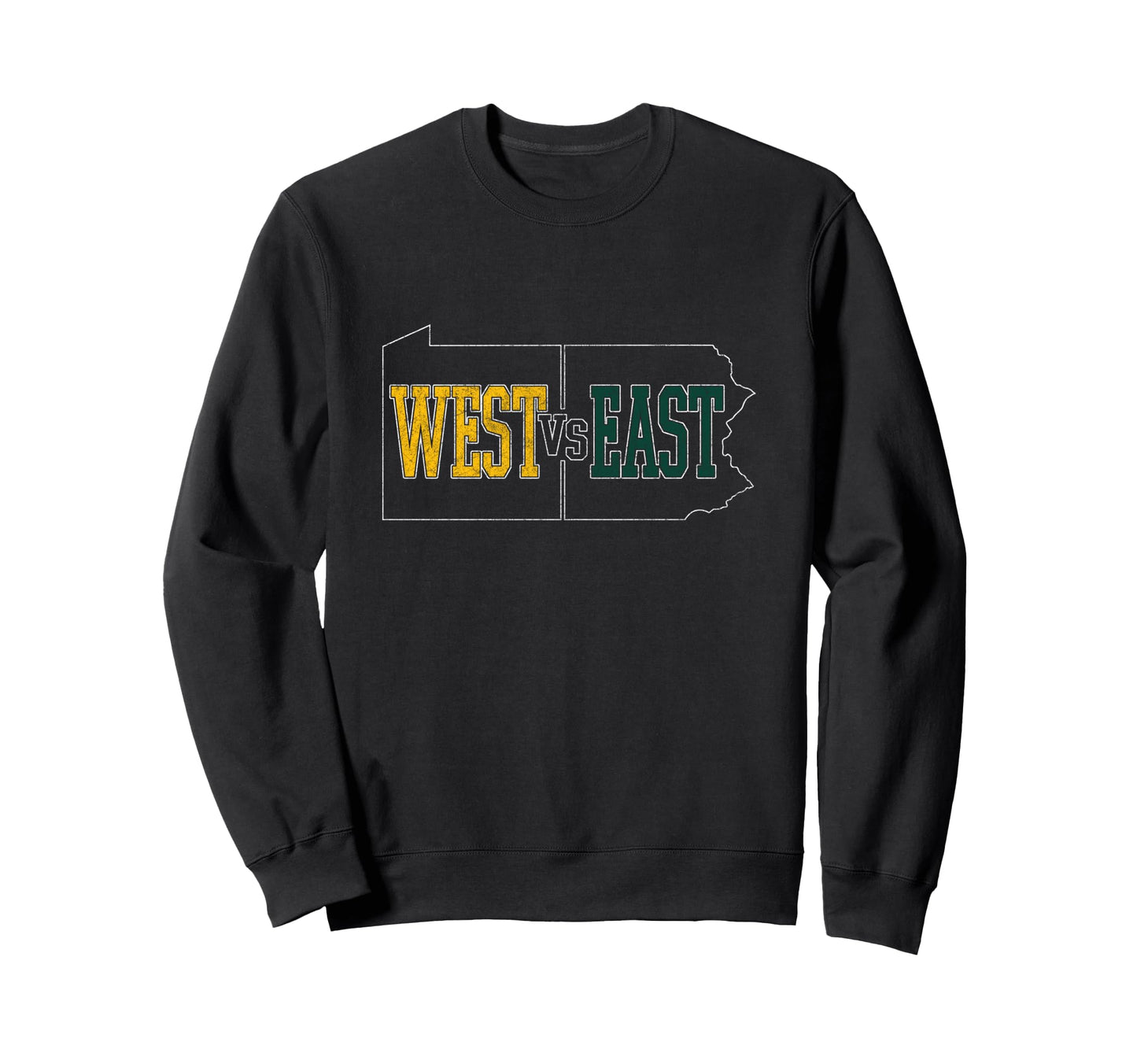 West Vs East Distressed Logo Sweatshirt - Trendy Graphic Unisex - T-Shirt, Sweatshirt, Hoodie