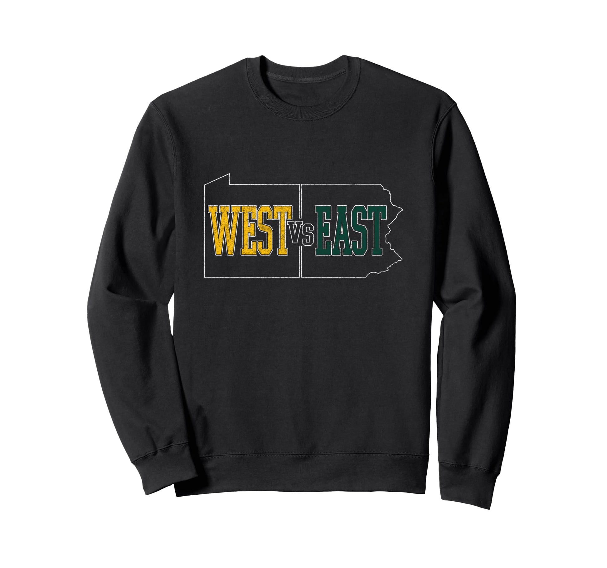 West Vs East Distressed Logo Sweatshirt - Trendy Graphic Unisex - T-Shirt, Sweatshirt, Hoodie