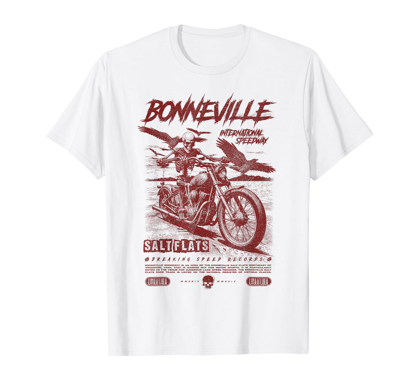 Bonneville Salt Flats Motorcycle T-Shirt - Fun Novelty Design Men Women - T-Shirt, Sweatshirt, Hoodie