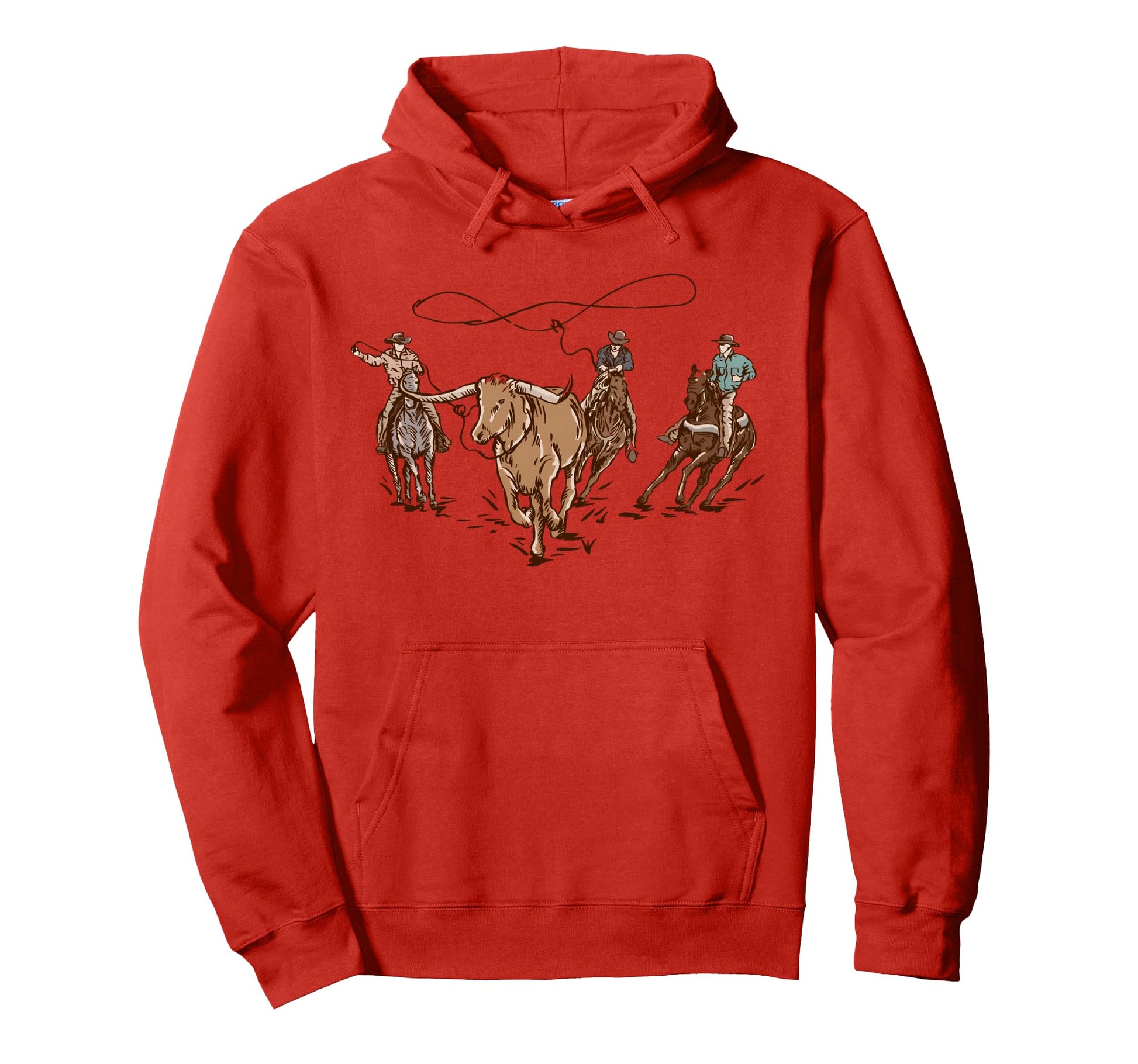 Cowboy Rodeo Bull Roping Western Country Hoodie - Unique Graphic Unisex - T-Shirt, Sweatshirt, Hoodie