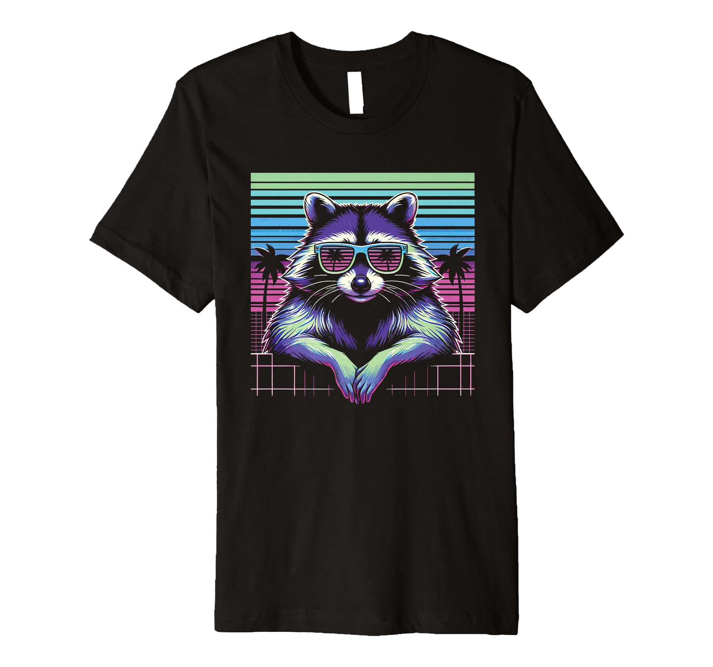 Raccoon Sunglasses 80S Aesthetic T-Shirt - Streetwear Style Unisex - T-Shirt, Sweatshirt, Hoodie