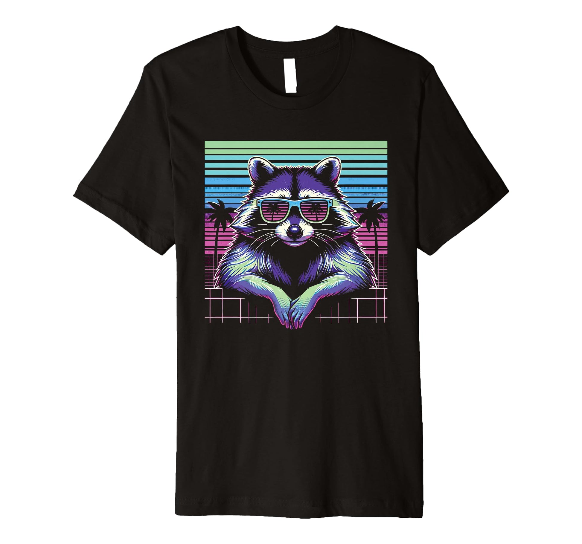 Raccoon Sunglasses 80S Aesthetic T-Shirt - Streetwear Style Unisex - T-Shirt, Sweatshirt, Hoodie