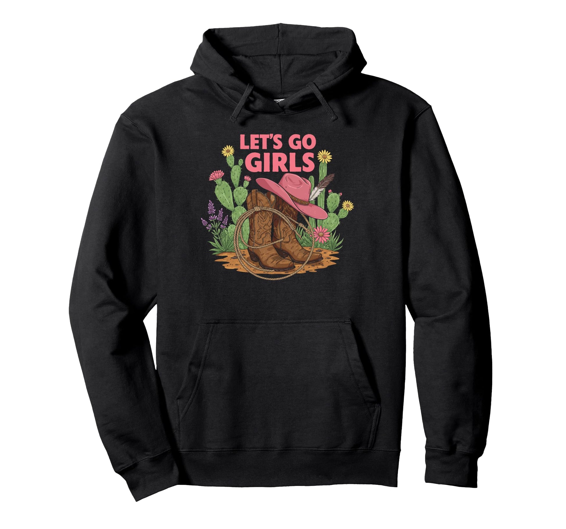 Lets Go Tees Rodeo Western Love Country Hoodie - Unique Graphic Unisex - T-Shirt, Sweatshirt, Hoodie