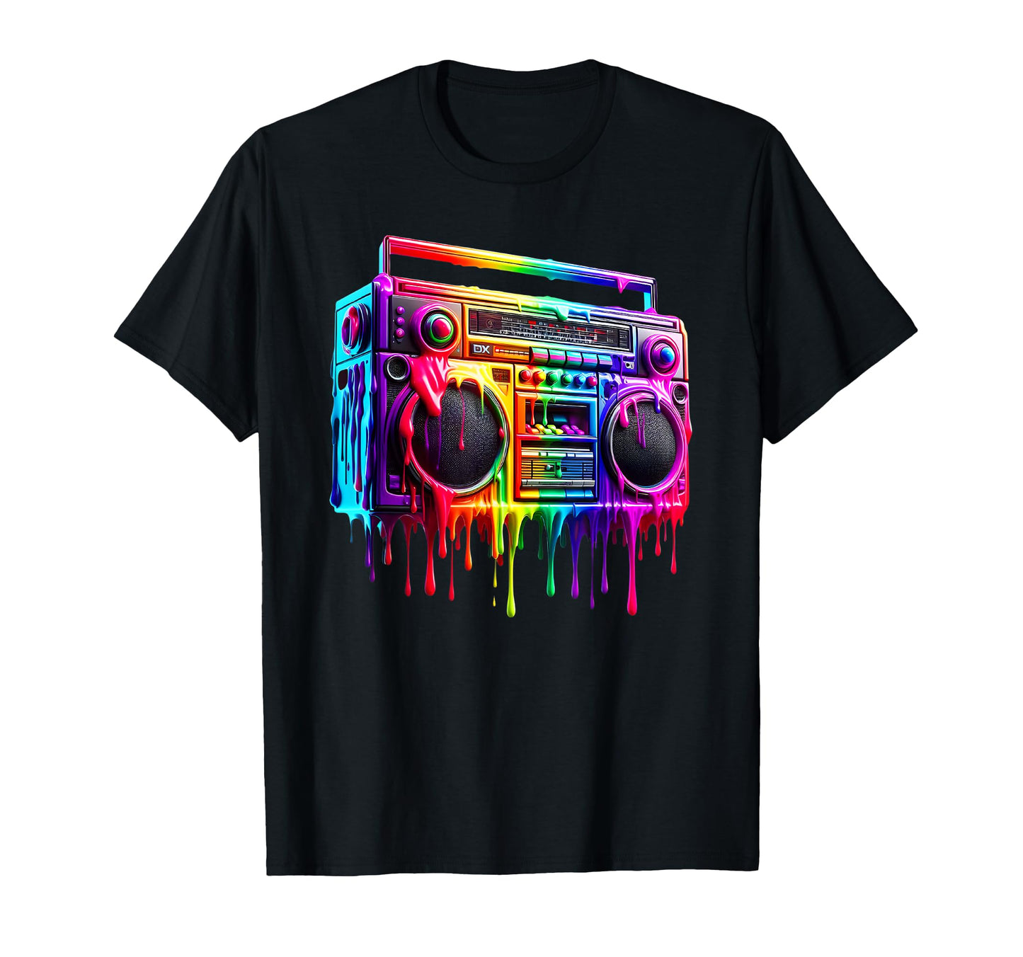 Dripping Paint Boombox Old T-Shirt - Casual Everyday Wear for Adults - T-Shirt, Sweatshirt, Hoodie