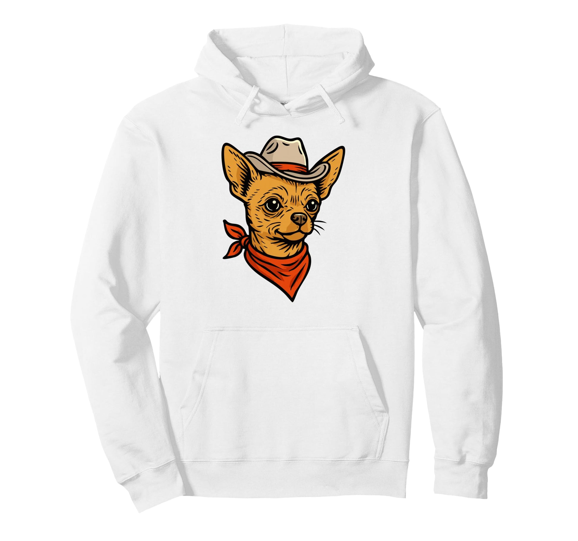 Funny Cowboy Chihuahua Drawing Dog Hoodie - Graphic Print for Adults - T-Shirt, Sweatshirt, Hoodie