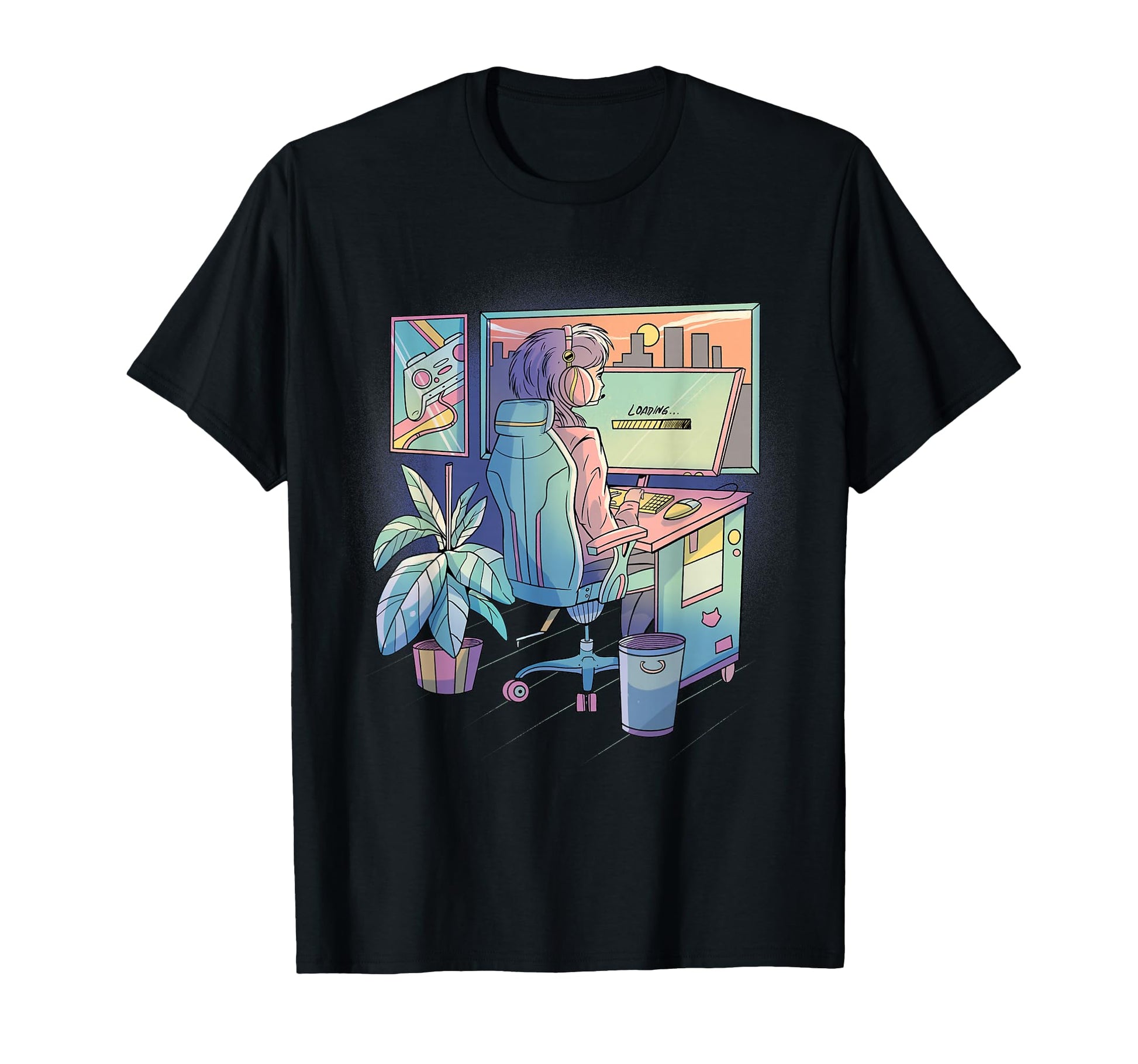 Anime Gamer Vaporwave Aesthetic T-Shirt - Casual Everyday Wear Men Women - T-Shirt, Sweatshirt, Hoodie