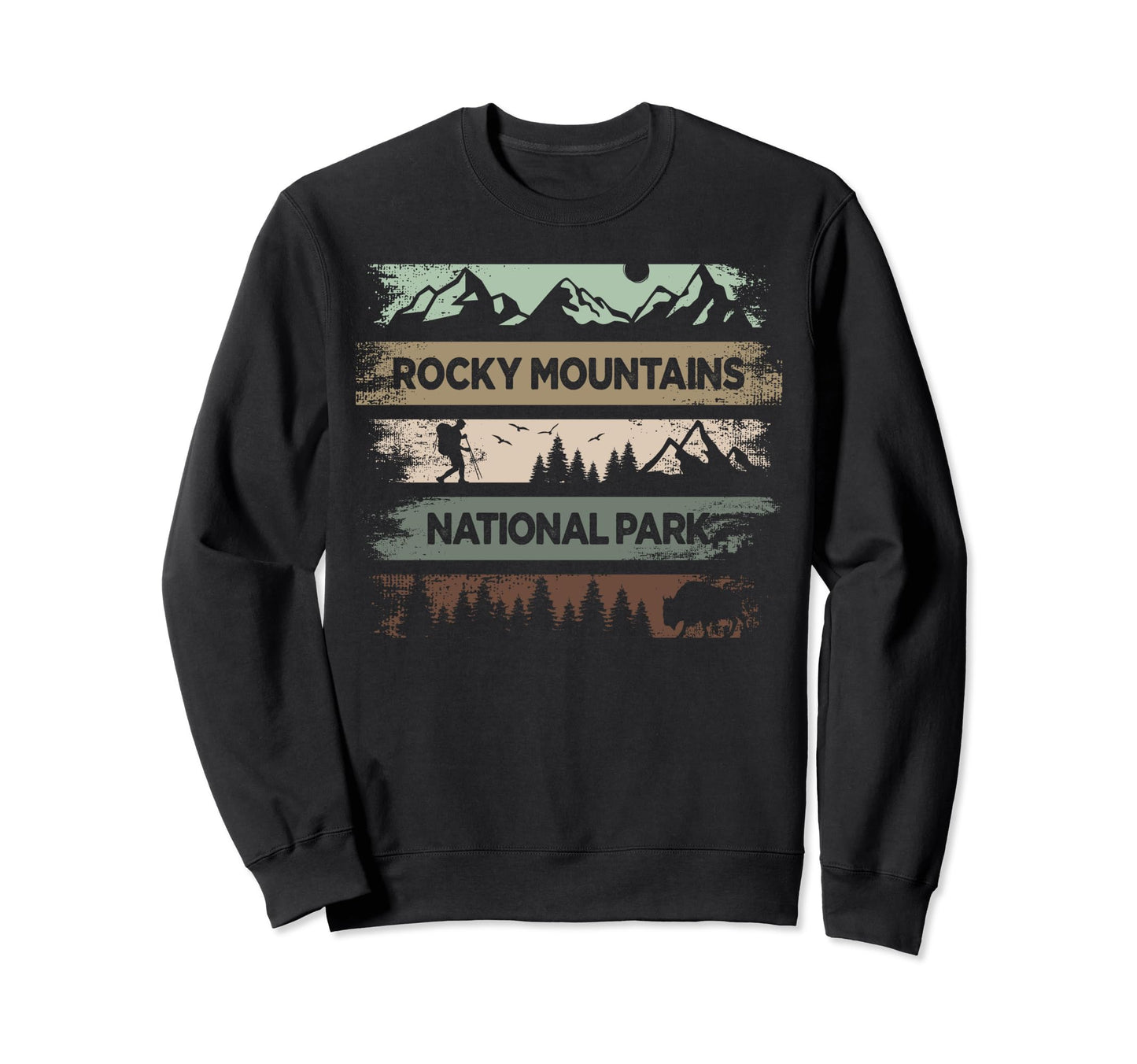 Rocky Mountains National Park Us Sweatshirt - Fun Novelty Design Unisex - T-Shirt, Sweatshirt, Hoodie