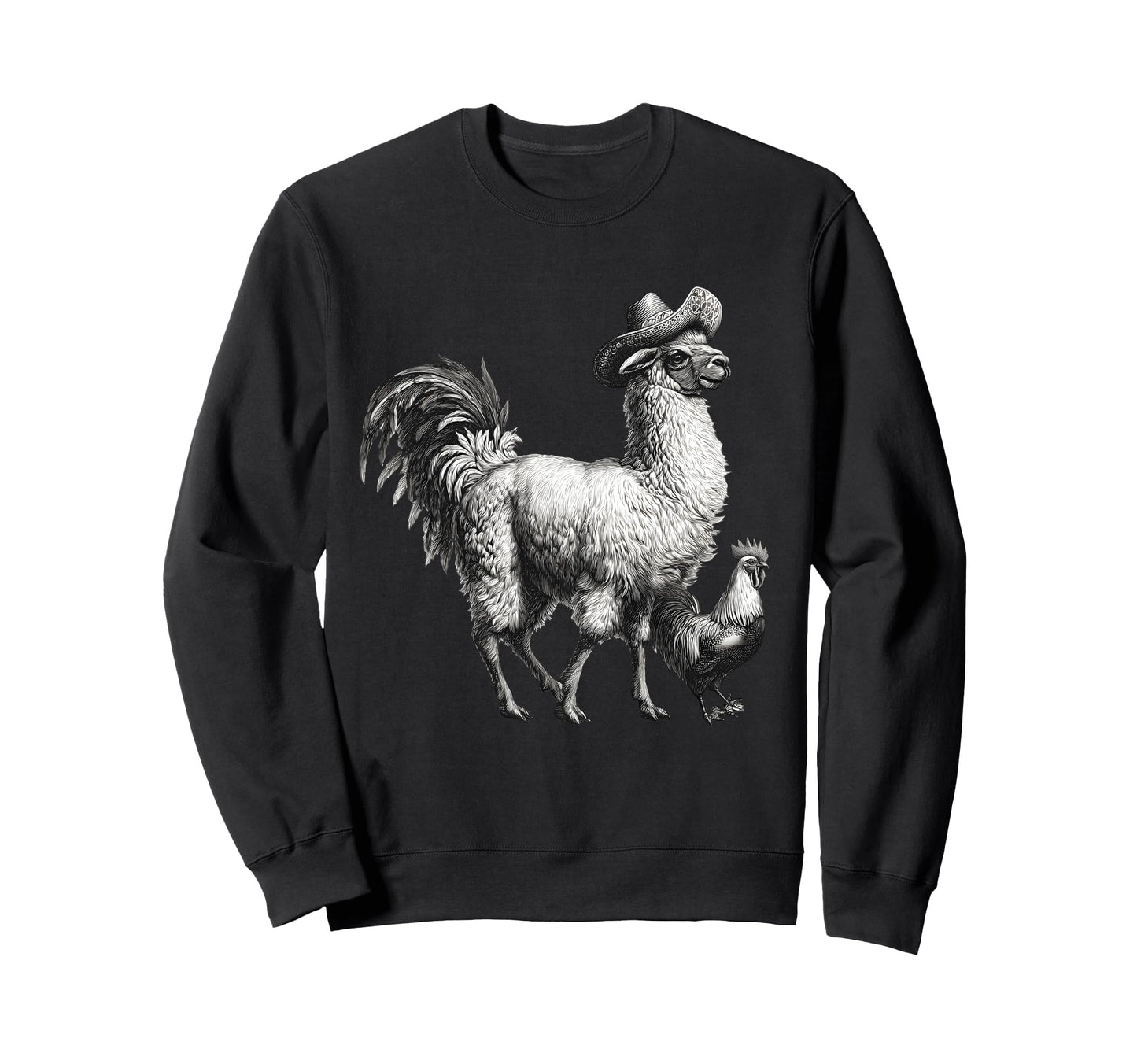 Llama Cowboy Rodeo Cowgirl Sweatshirt - Minimalist Print for Adults - T-Shirt, Sweatshirt, Hoodie
