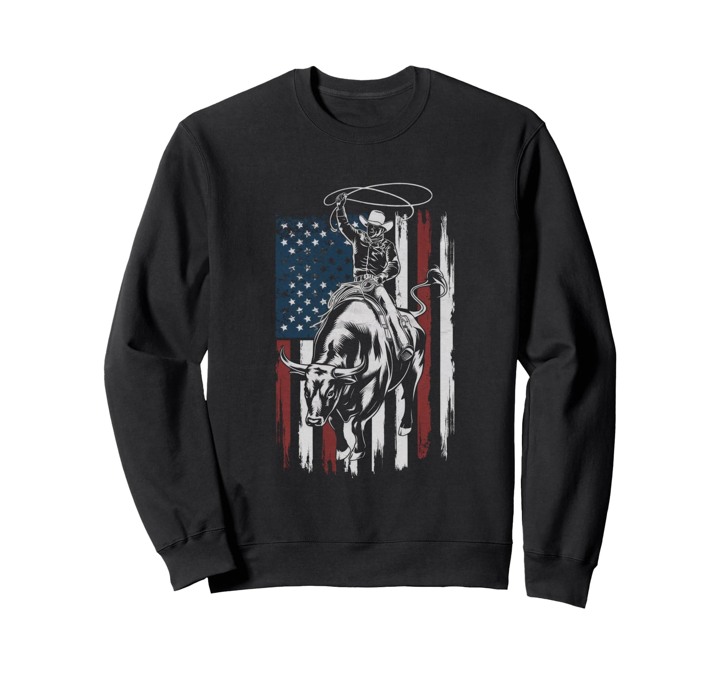 American Rodeo Artwork Bull Sweatshirt - Fun Novelty Design Men Women - T-Shirt, Sweatshirt, Hoodie