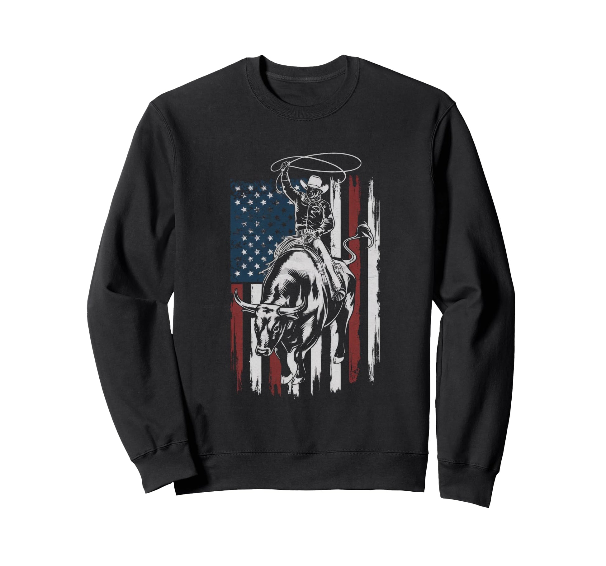 American Rodeo Artwork Bull Sweatshirt - Fun Novelty Design Men Women - T-Shirt, Sweatshirt, Hoodie