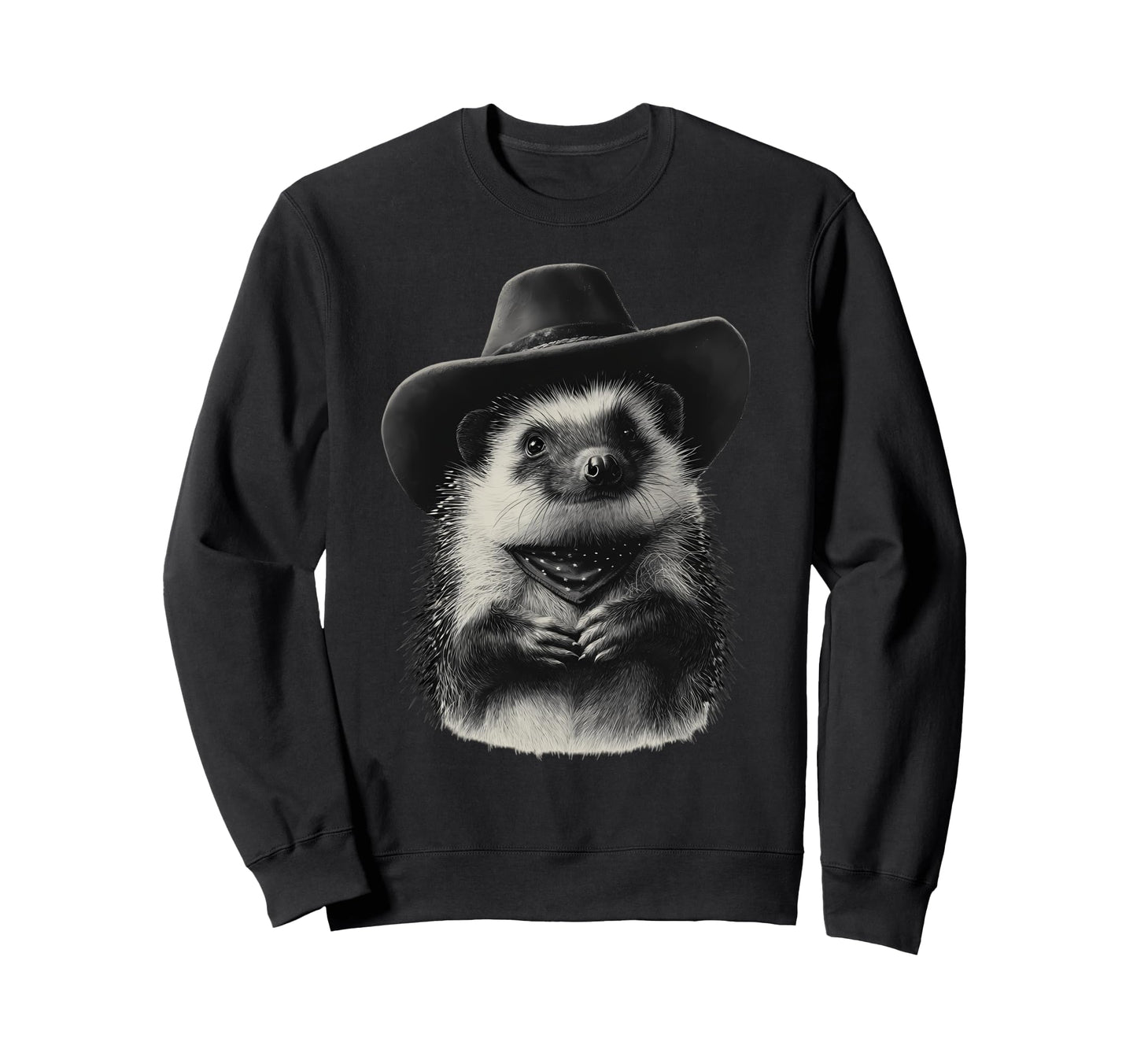 Country Cowboy Hedgehog Rodeo Sweatshirt - Minimalist Print for Adults - T-Shirt, Sweatshirt, Hoodie