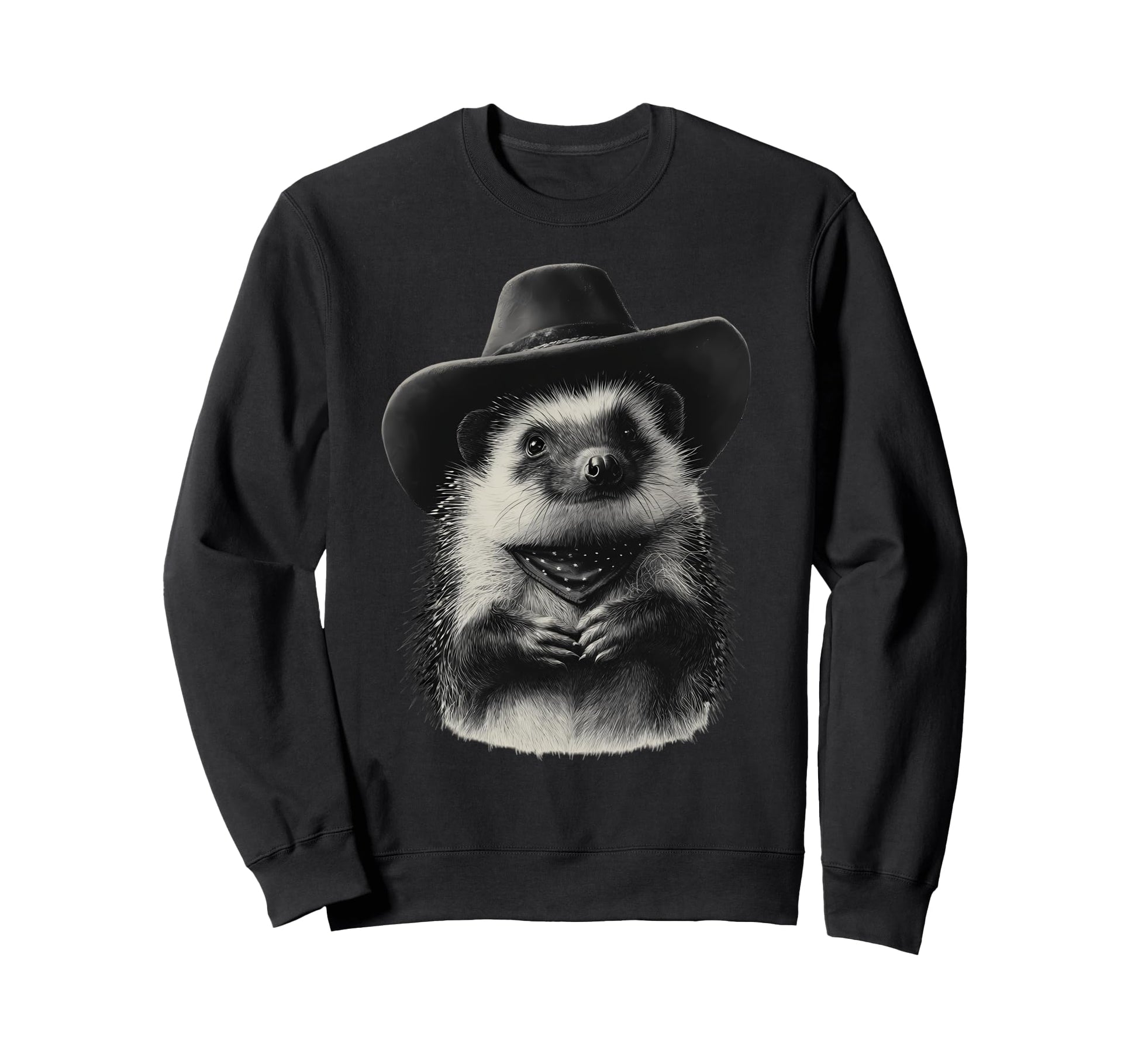 Country Cowboy Hedgehog Rodeo Sweatshirt - Minimalist Print for Adults - T-Shirt, Sweatshirt, Hoodie