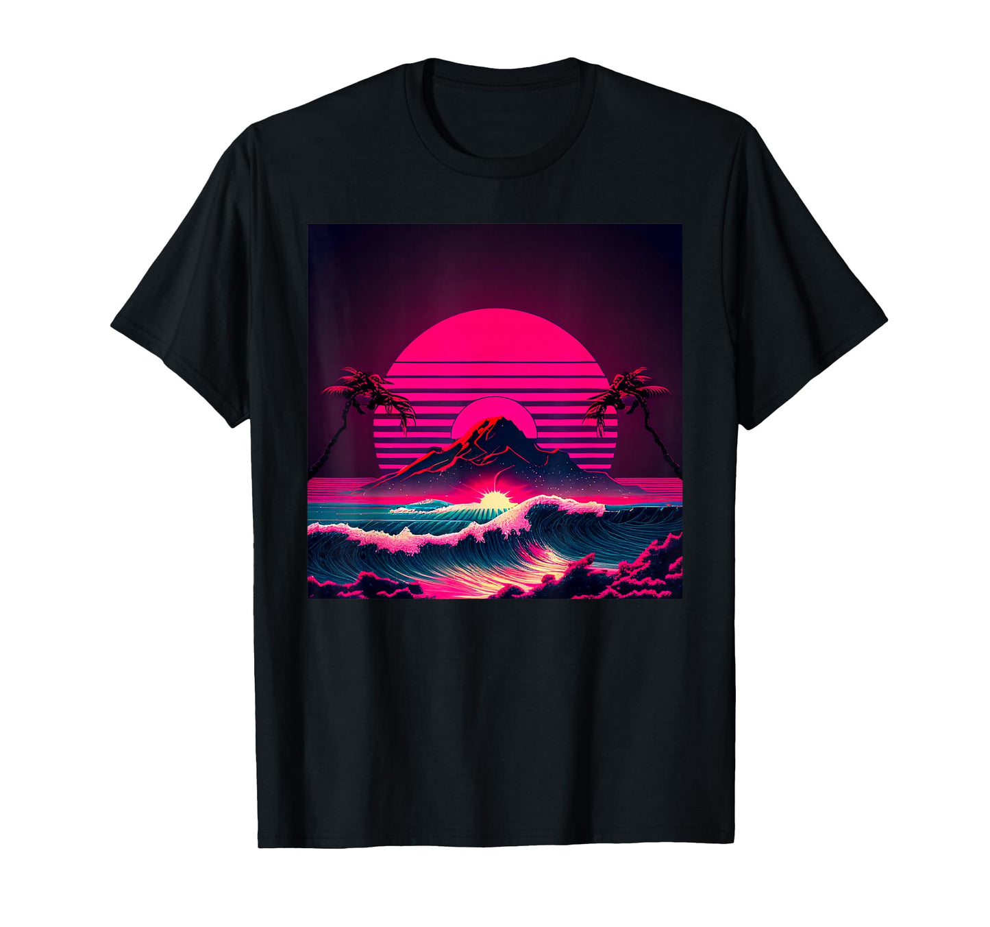 Vaporwave Synthwave Ocean Japanese 80S T-Shirt - Fun Novelty Design Unisex - T-Shirt, Sweatshirt, Hoodie