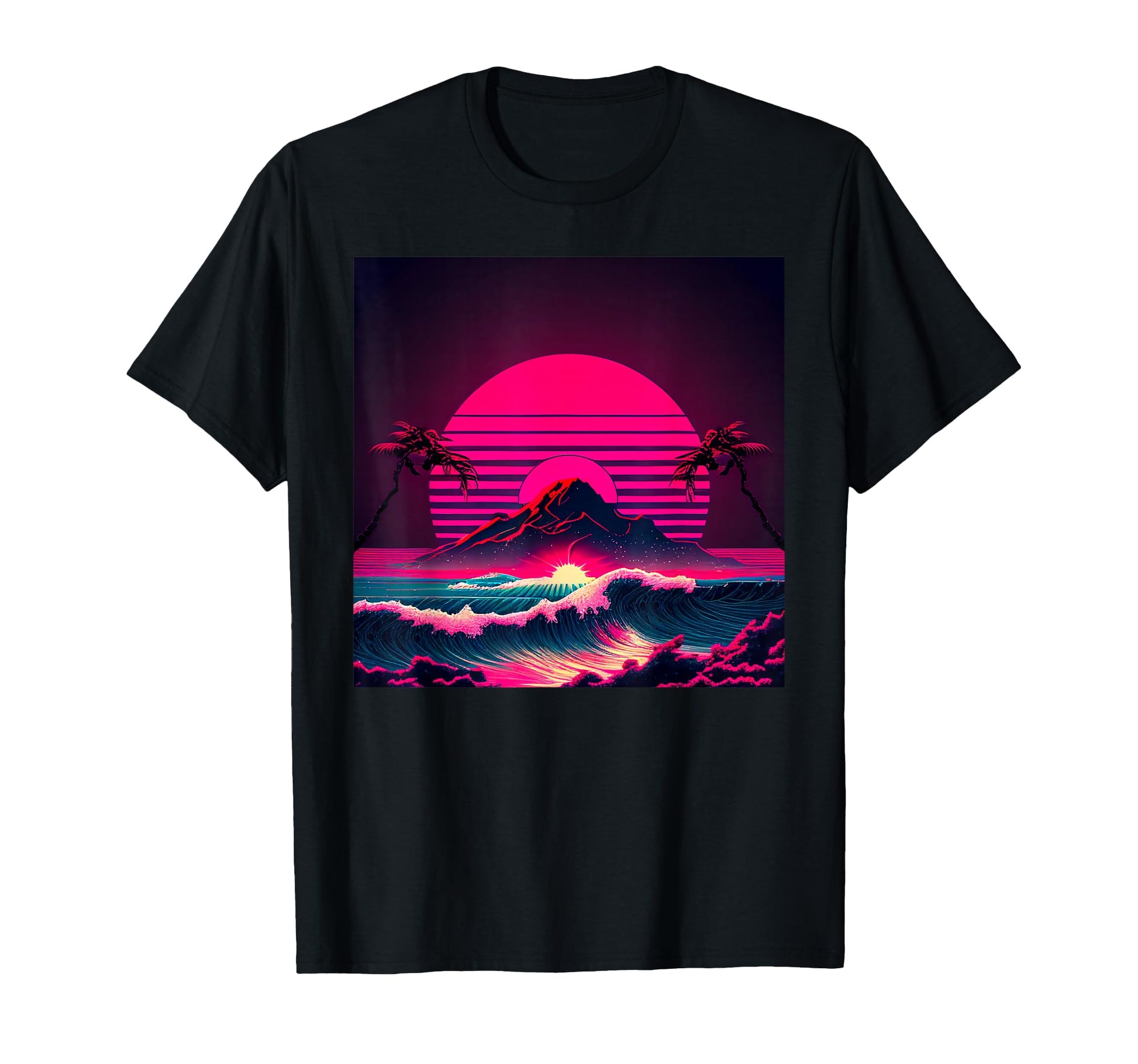 Vaporwave Synthwave Ocean Japanese 80S T-Shirt - Fun Novelty Design Unisex - T-Shirt, Sweatshirt, Hoodie