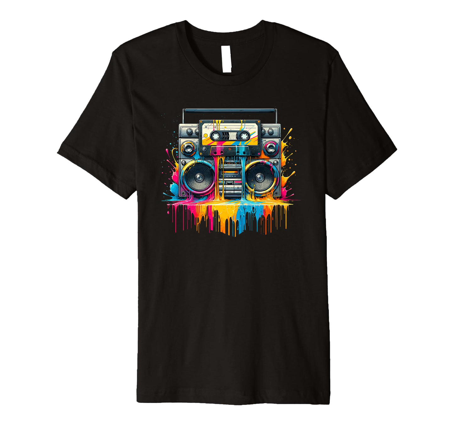Dripping Paint Boombox Old School T-Shirt - Casual Everyday Wear Unisex - T-Shirt, Sweatshirt, Hoodie