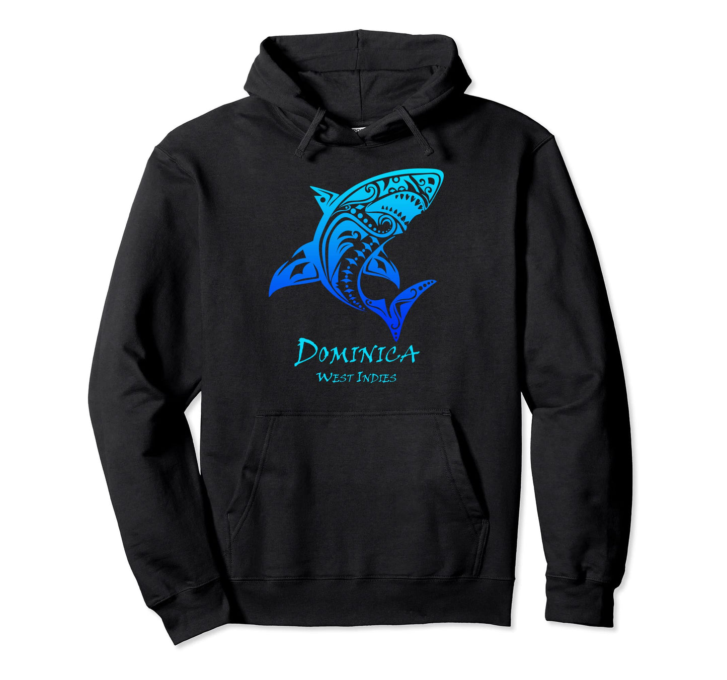 Dominica West Indies Tribal Shark Hoodie - Fun Novelty Design Men Women - T-Shirt, Sweatshirt, Hoodie