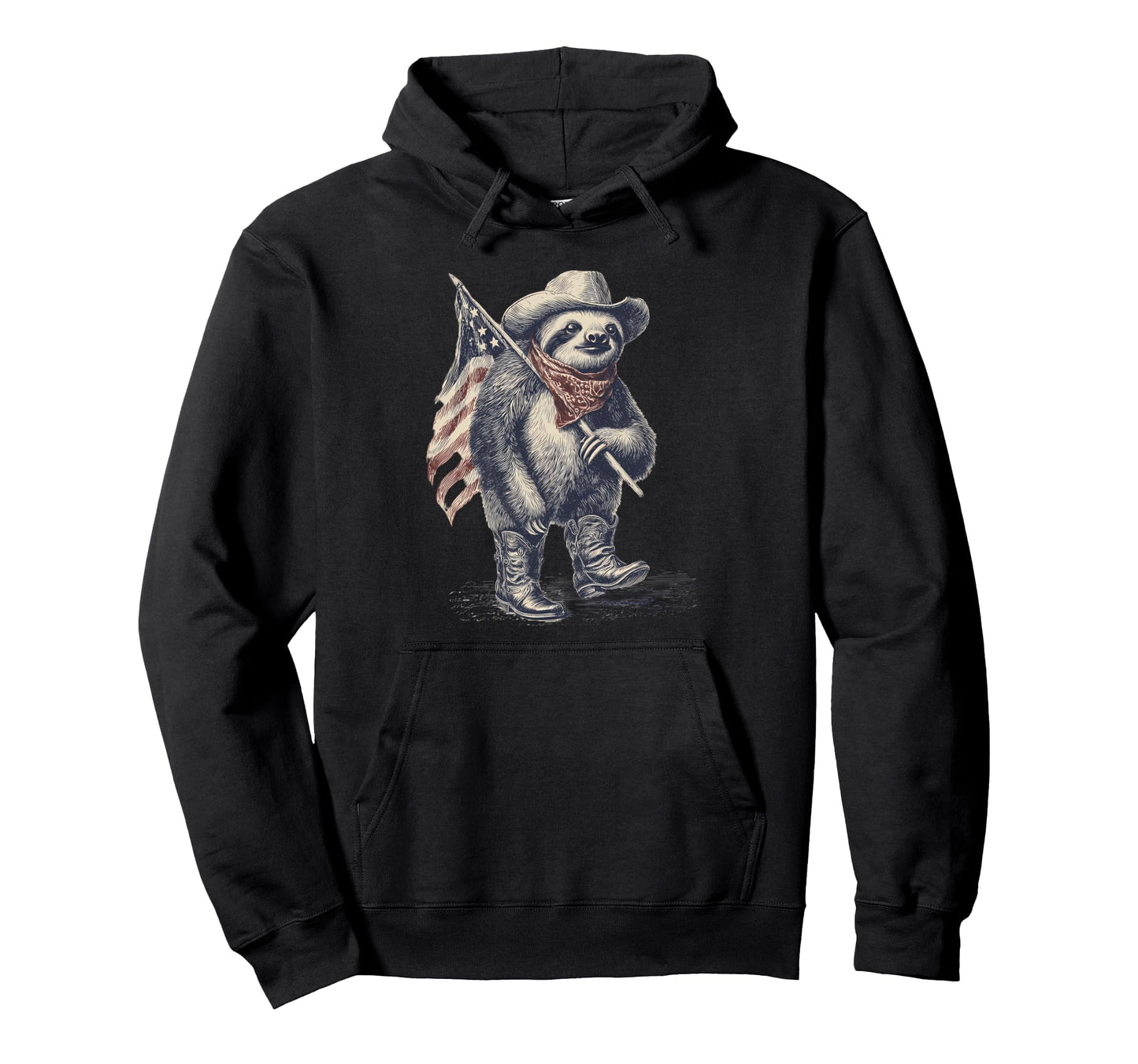Sloth Cowboy Rodeo Cowgirl Western Hoodie - Graphic Print for Adults - T-Shirt, Sweatshirt, Hoodie