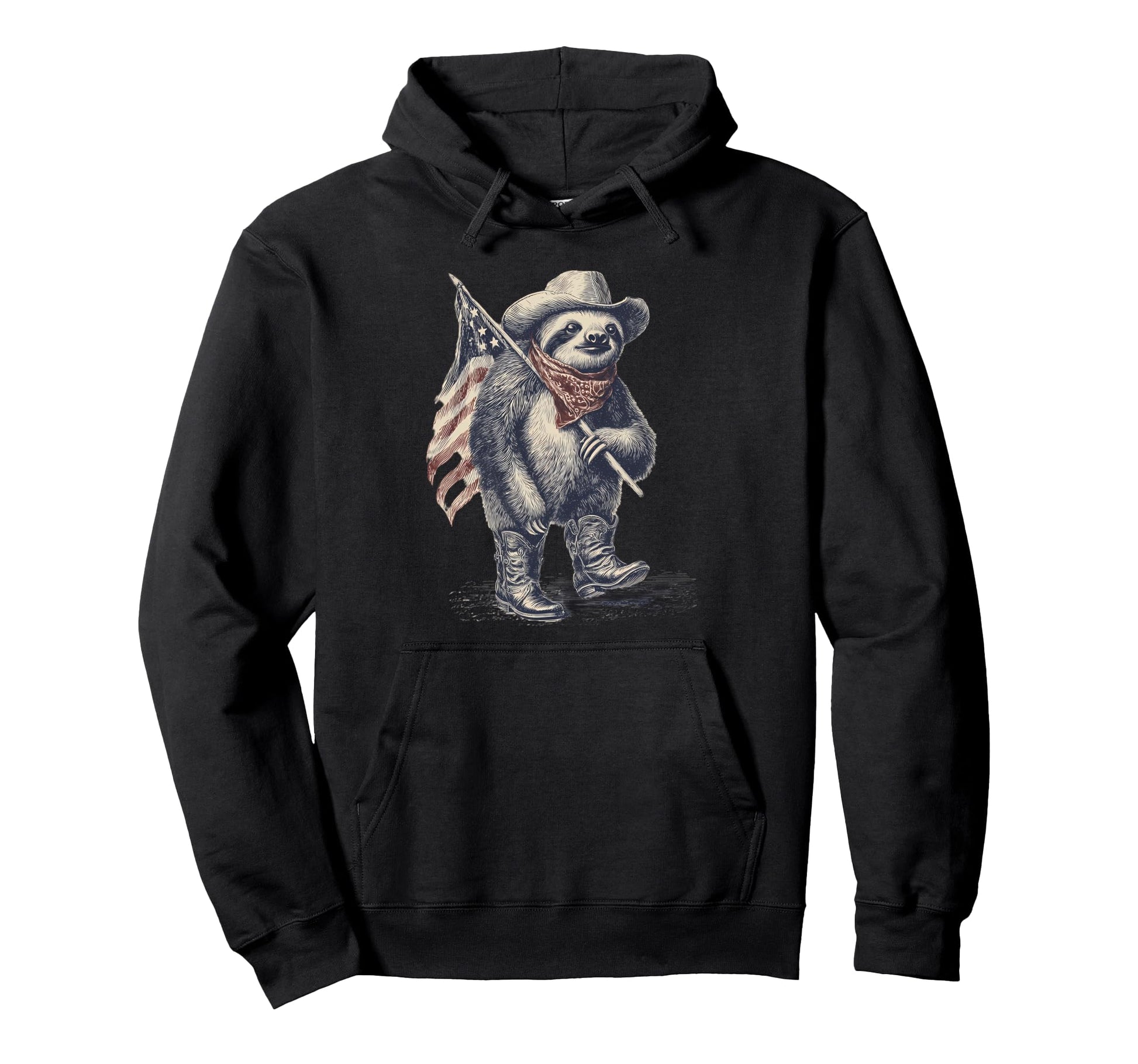 Sloth Cowboy Rodeo Cowgirl Western Hoodie - Graphic Print for Adults - T-Shirt, Sweatshirt, Hoodie