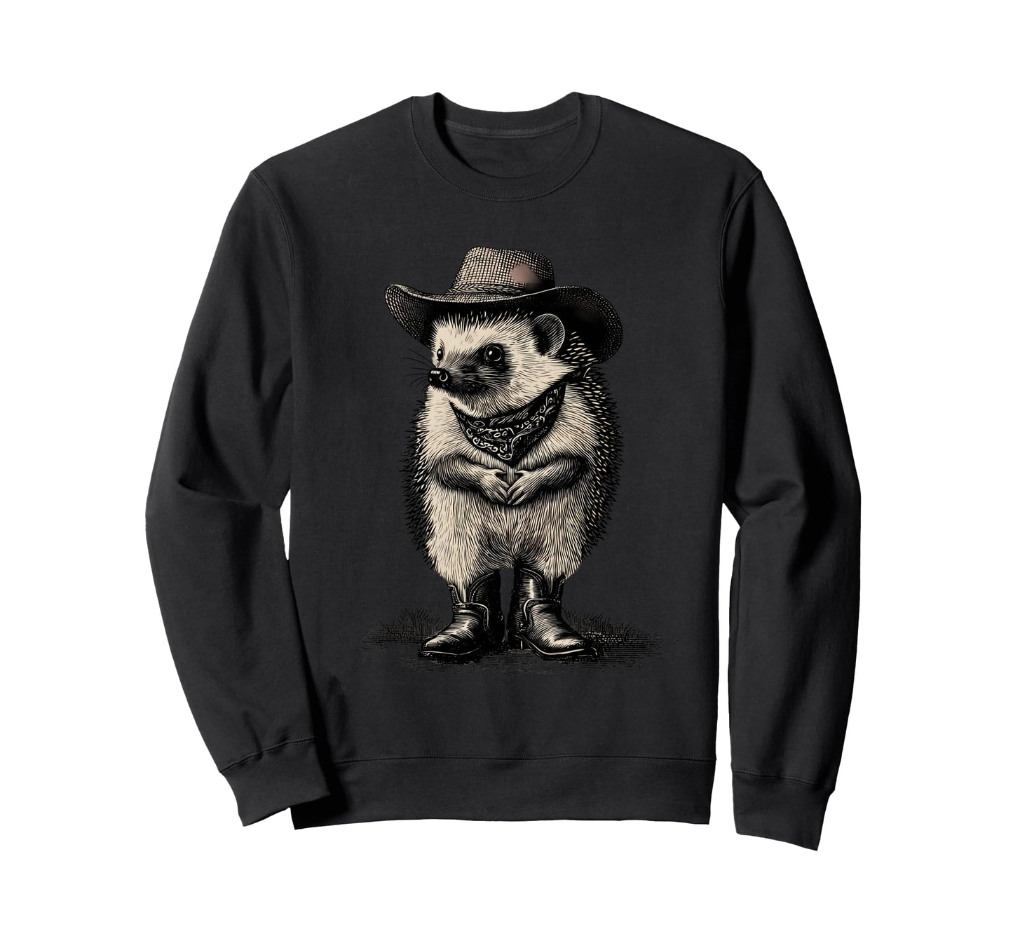Hedgehog Cowboy Rodeo Cowgirl Sweatshirt - Casual Everyday Wear Men Women - T-Shirt, Sweatshirt, Hoodie