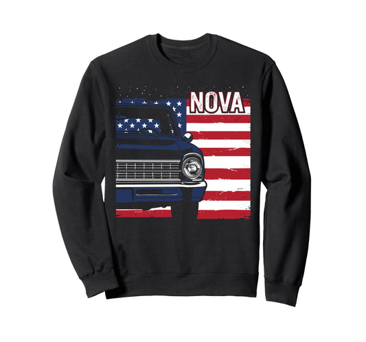 1966 1967 Nova Ss Patriotic Flag Sweatshirt - Fun Novelty Design Unisex - T-Shirt, Sweatshirt, Hoodie