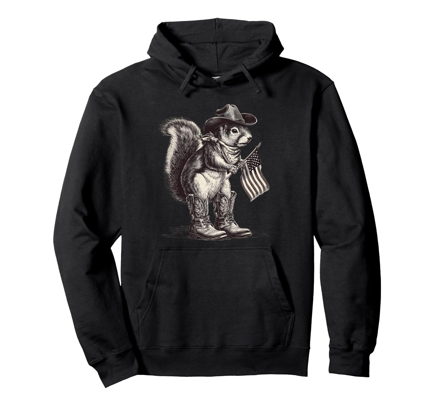 Country Cowboy Squirrel Rodeo Cowgirl Hoodie - Graphic Print Men Women - T-Shirt, Sweatshirt, Hoodie