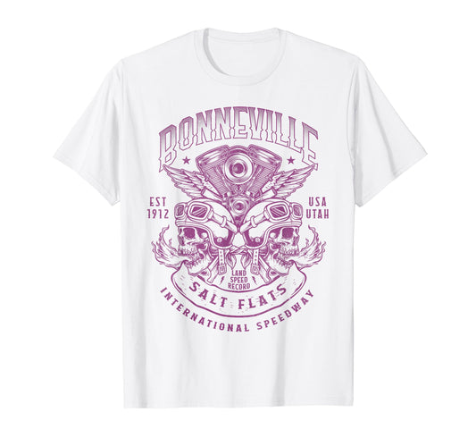 Bonneville Salt Flats Motorcycle Racing T-Shirt - Custom Art Print Unisex - T-Shirt, Sweatshirt, Hoodie