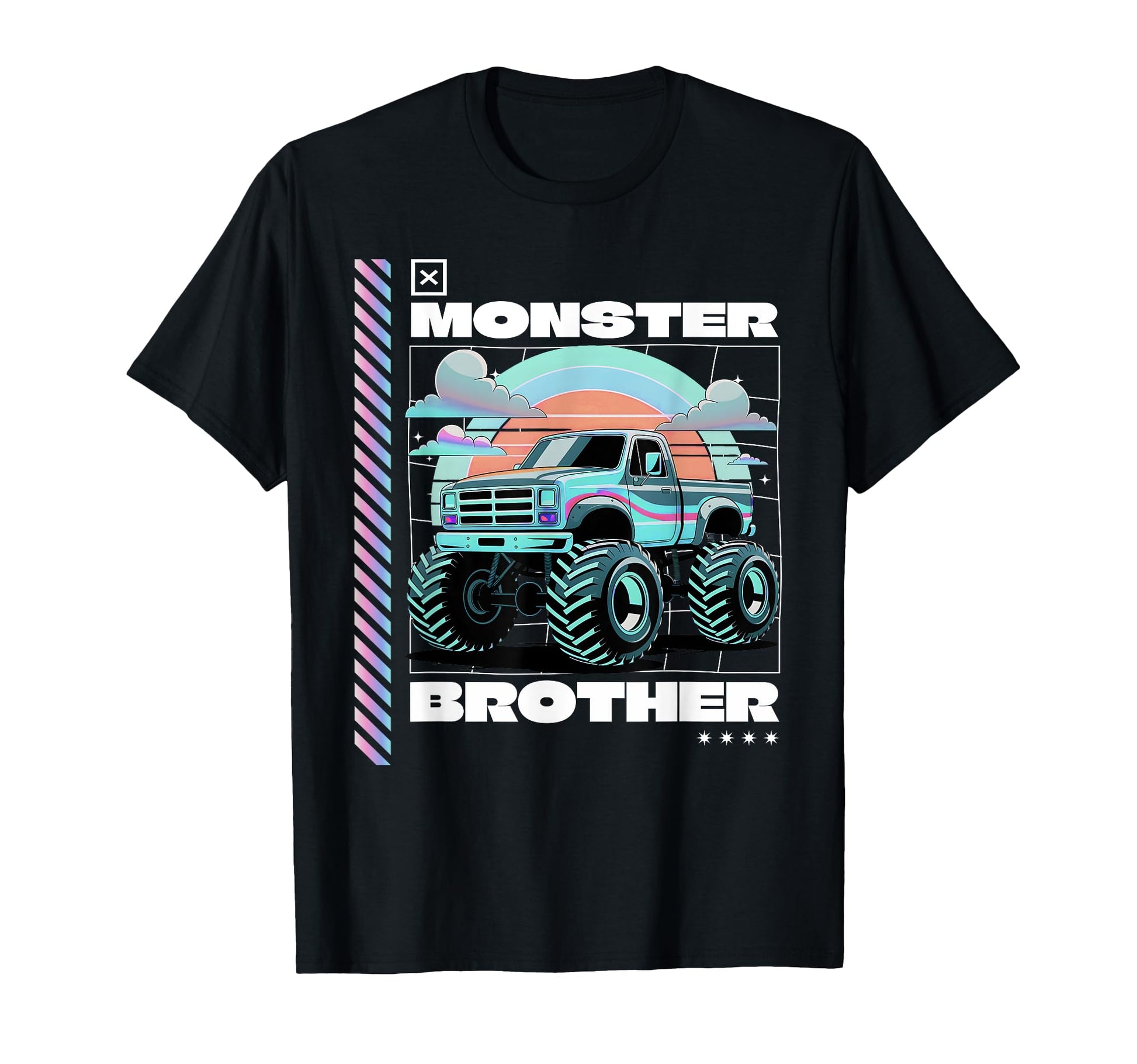 Monster Truck Brother Aesthetic T-Shirt - Minimalist Print Men Women - T-Shirt, Sweatshirt, Hoodie