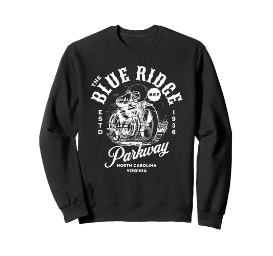 Blue Ridge Parkway Brp Motorcycle Sweatshirt - Unique Graphic Men Women - T-Shirt, Sweatshirt, Hoodie