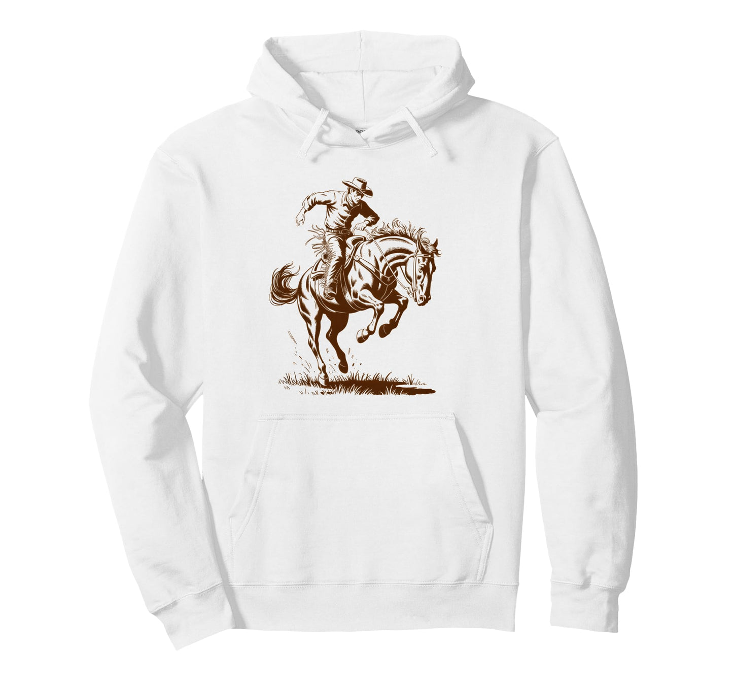 Cowboy Riding Horse Western Hoodie - Novelty Apparel for Adults - T-Shirt, Sweatshirt, Hoodie