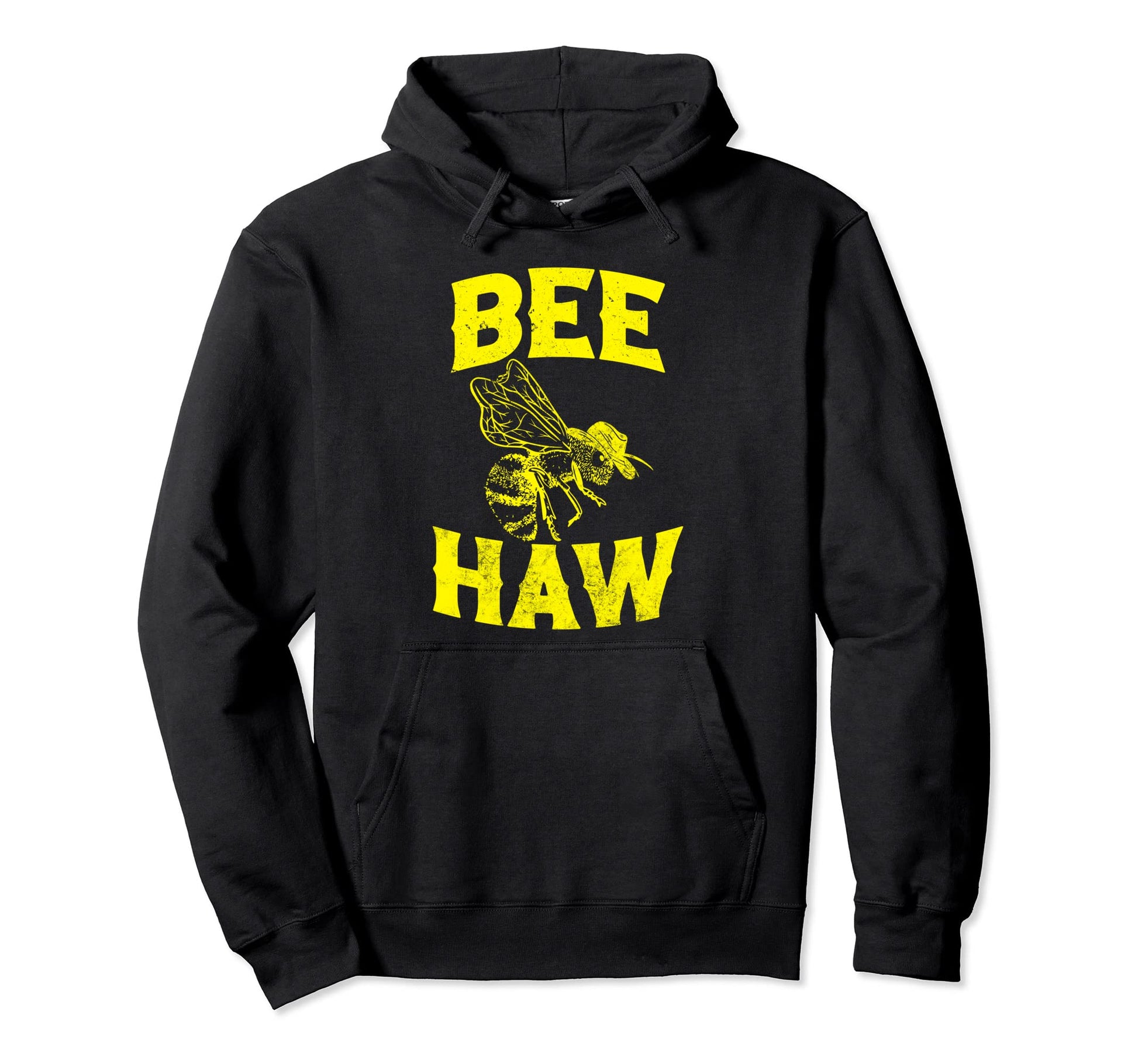 Bee Haw Cowboy Hat Bee Funny Hoodie - Casual Everyday Wear Men Women - T-Shirt, Sweatshirt, Hoodie